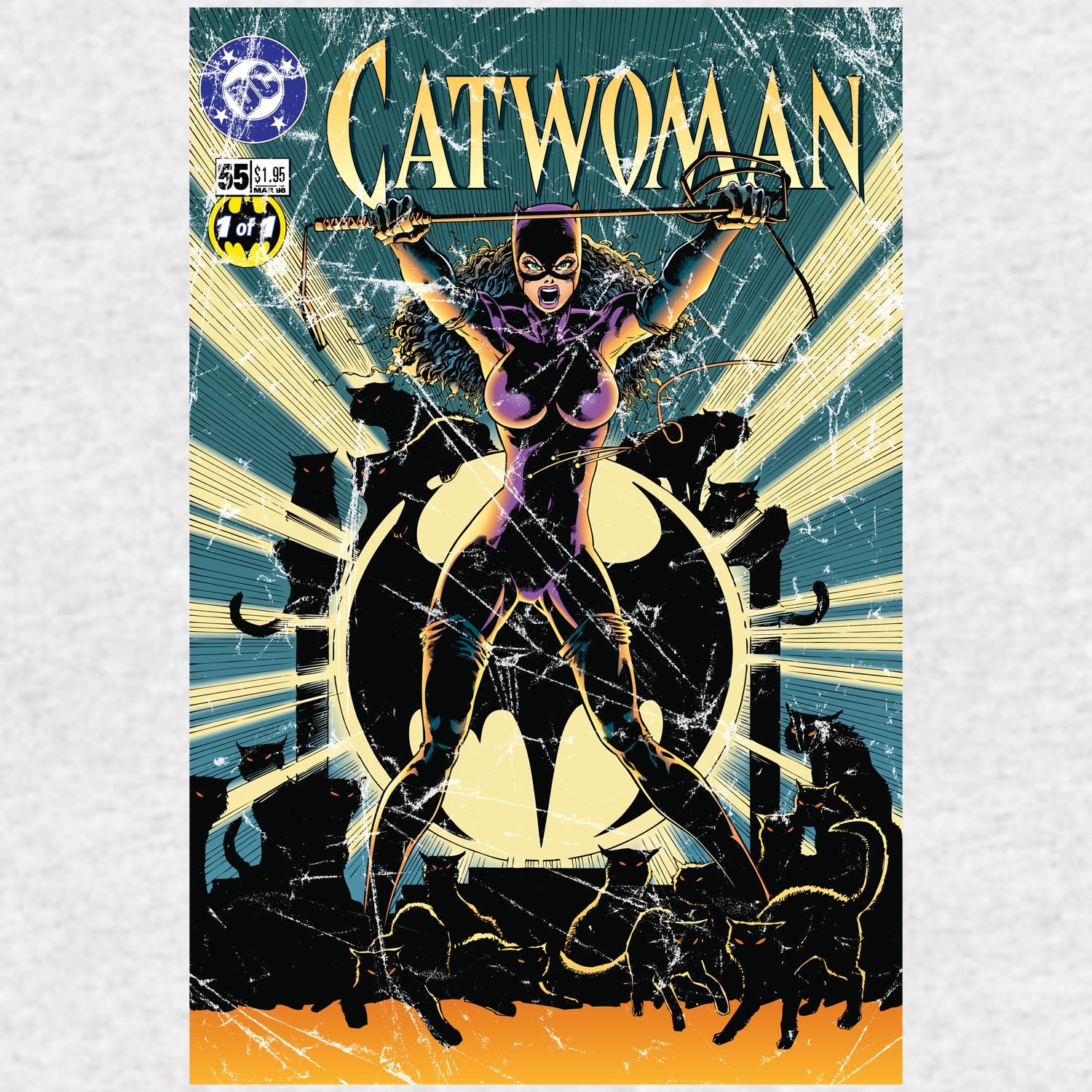 DC Comics Catwoman Cover #55 Retro Official Women's T-shirt ()