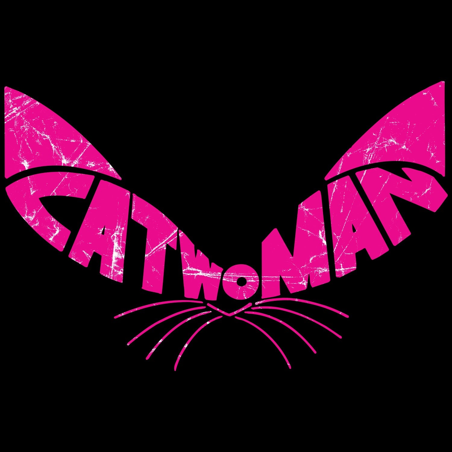 DC Comics Retro Catwoman Logo Ears Distressed Official Women's T-shirt ()