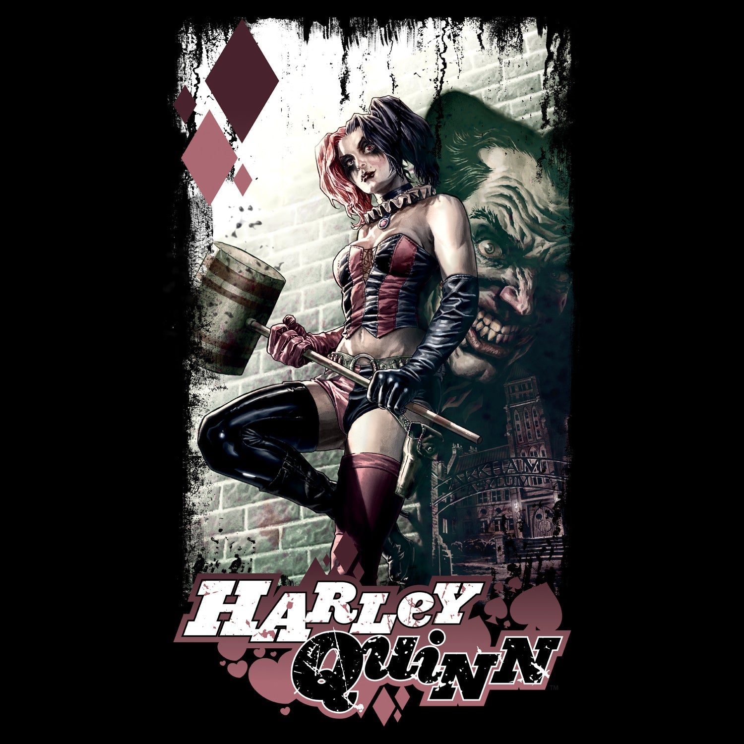 DC Comics Harley Quinn Comic Cover Official Men's T-Shirt ()