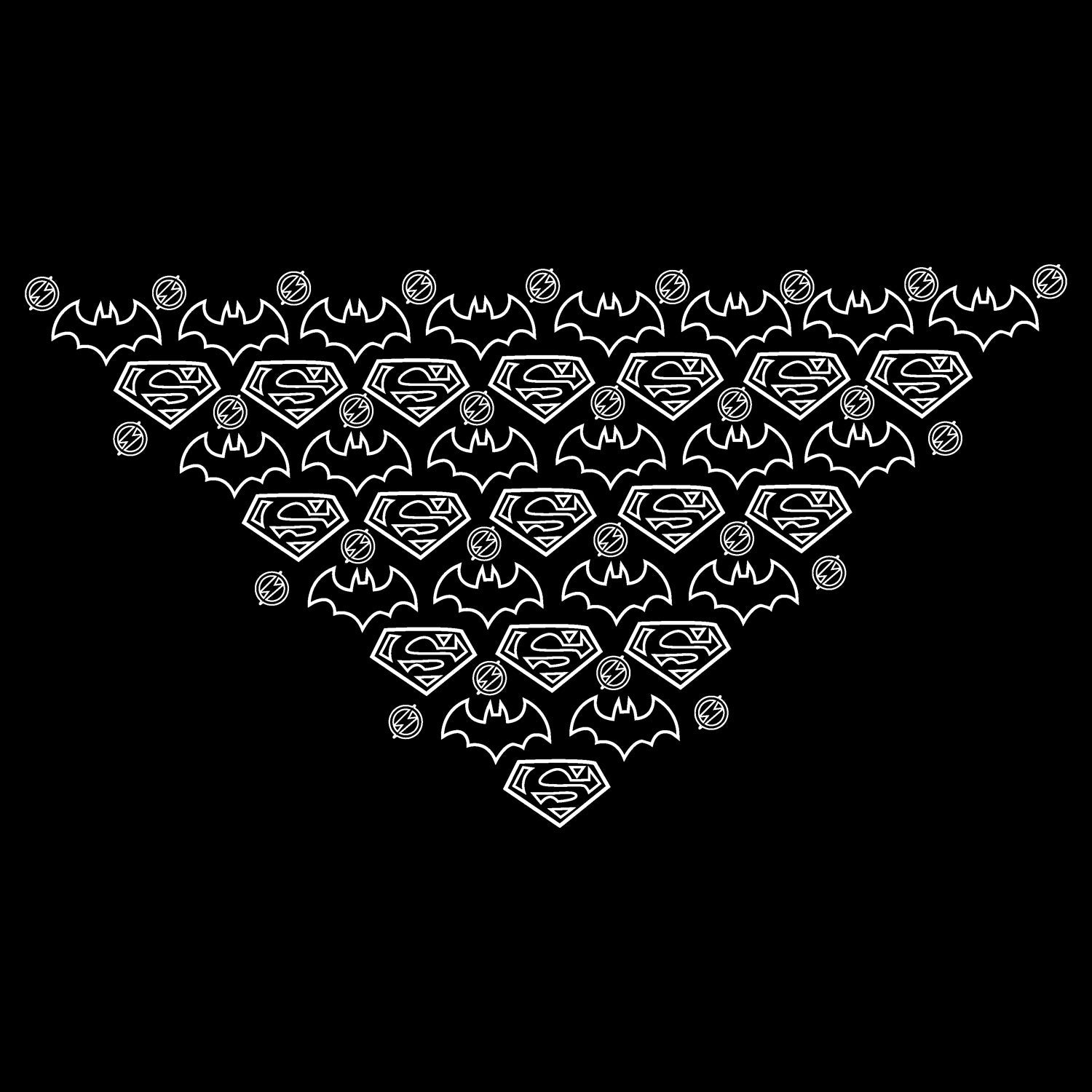 DC Comics Justice League Xmas Pattern Triangle Official Men's T-shirt ()