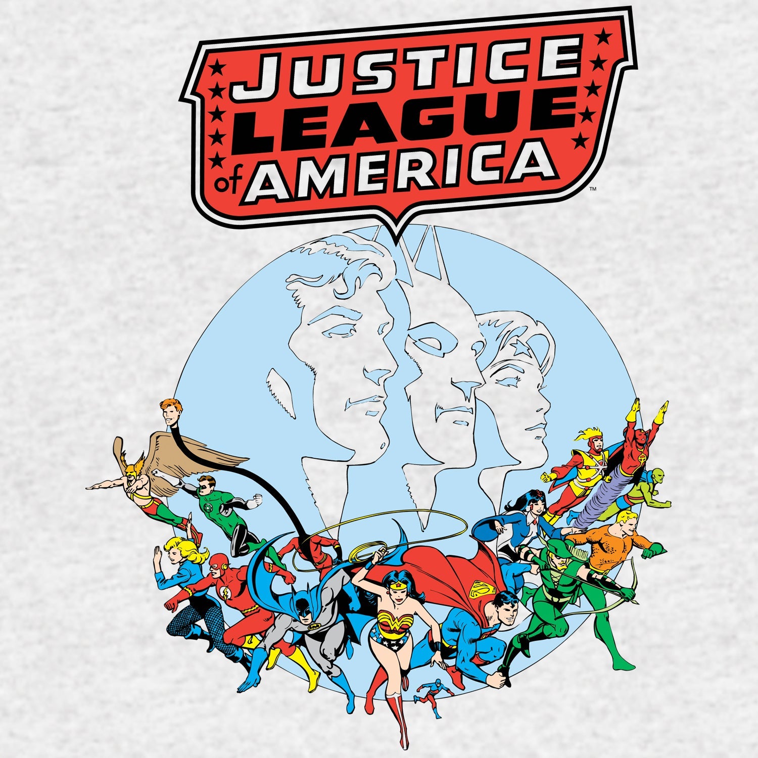 DC Comics Justice League America Splash Silver Age Official Men's T-shirt ()