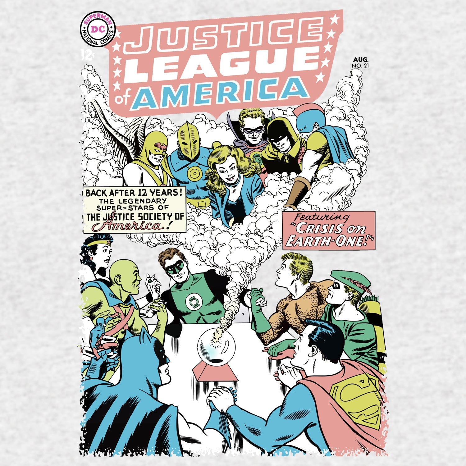 DC Comics Justice League Cover 21 Crisis Official Men's T-shirt ()