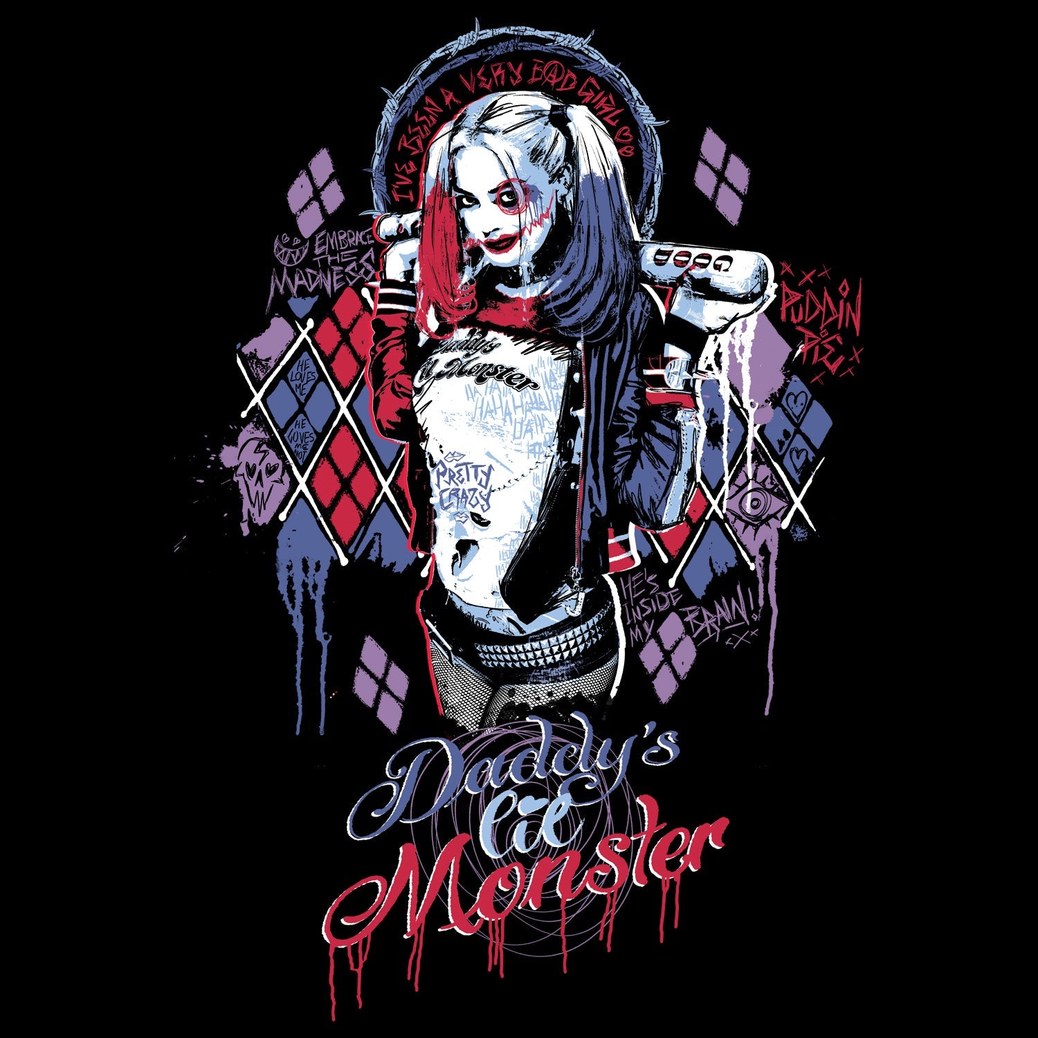 DC Suicide Squad Harley Quinn Lil Monster Official Women's T-shirt ()