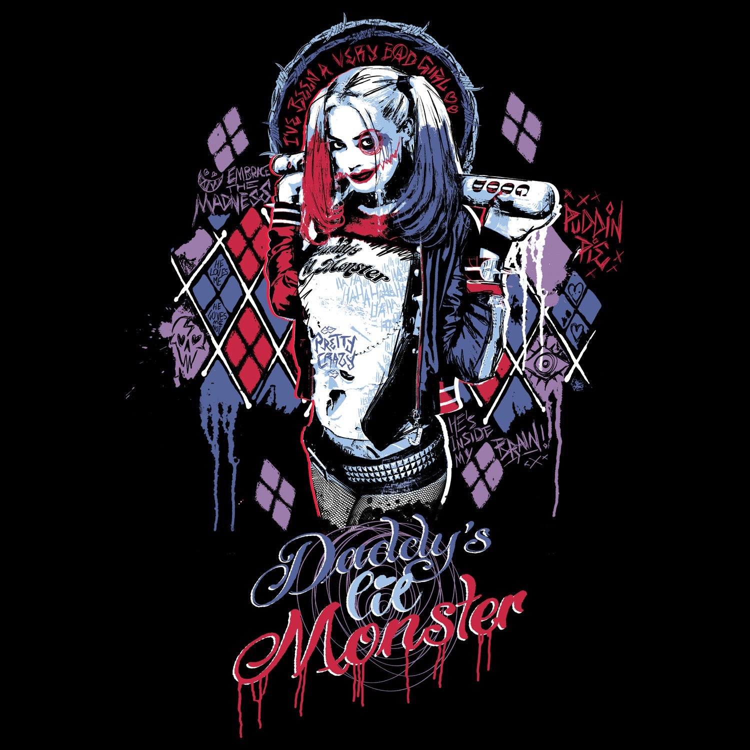 DC Suicide Squad Harley Quinn Lil Monster Official Women's Long Tank Dress ()