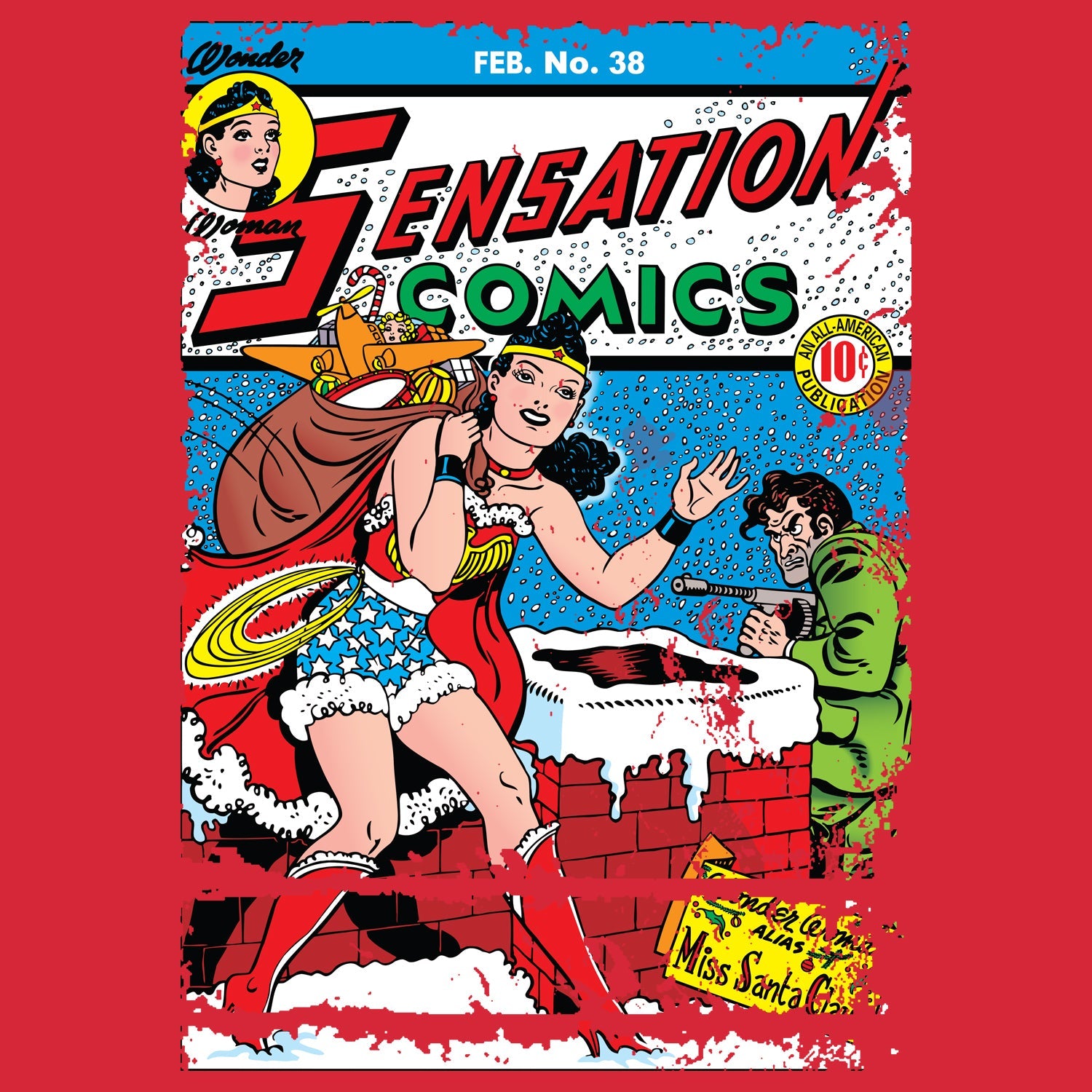 DC Comics Wonder Woman Cover 38 Xmas Official Sweatshirt ()