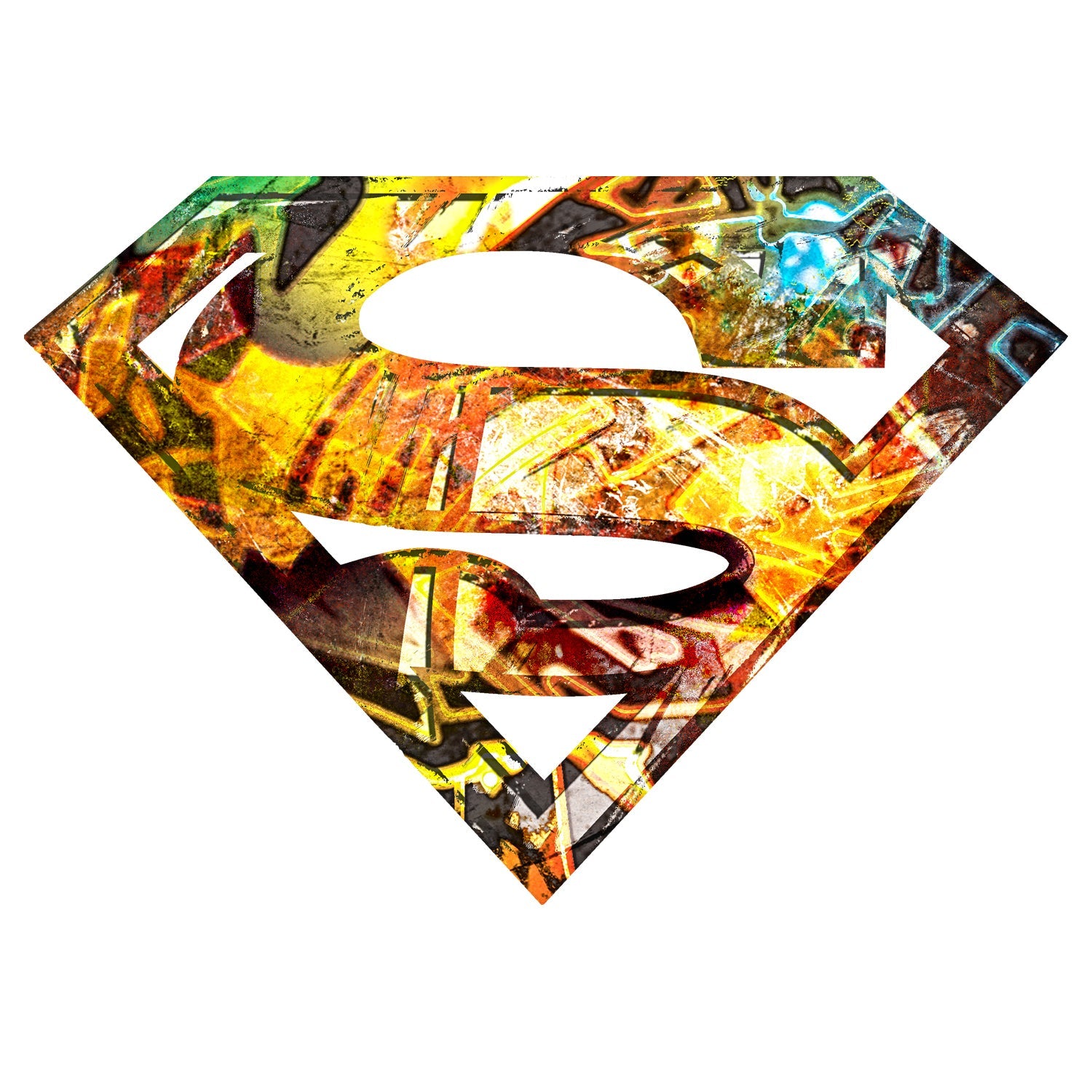 DC Comics Superman Logo Mural Official Men's T-shirt ()