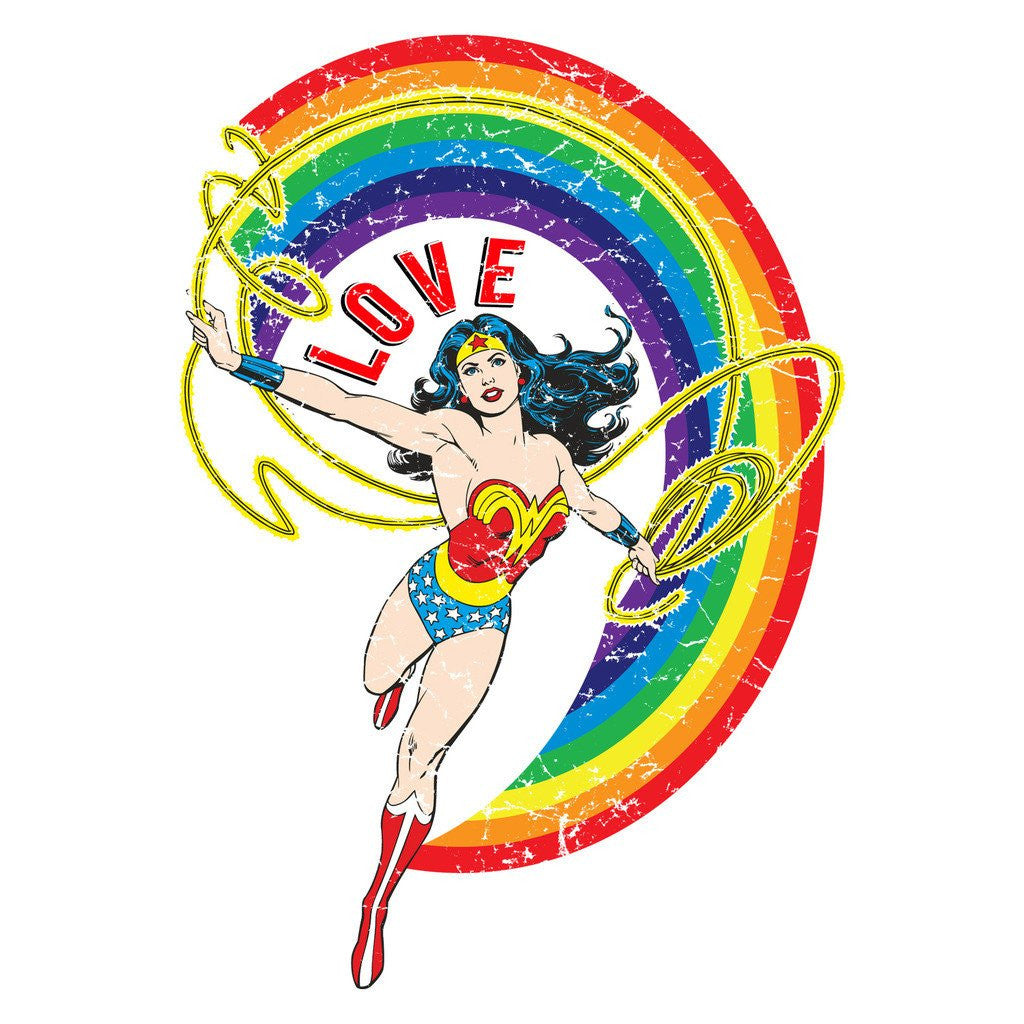 DC Comics Wonder Woman Rainbow Love Official Women's T-shirt ()