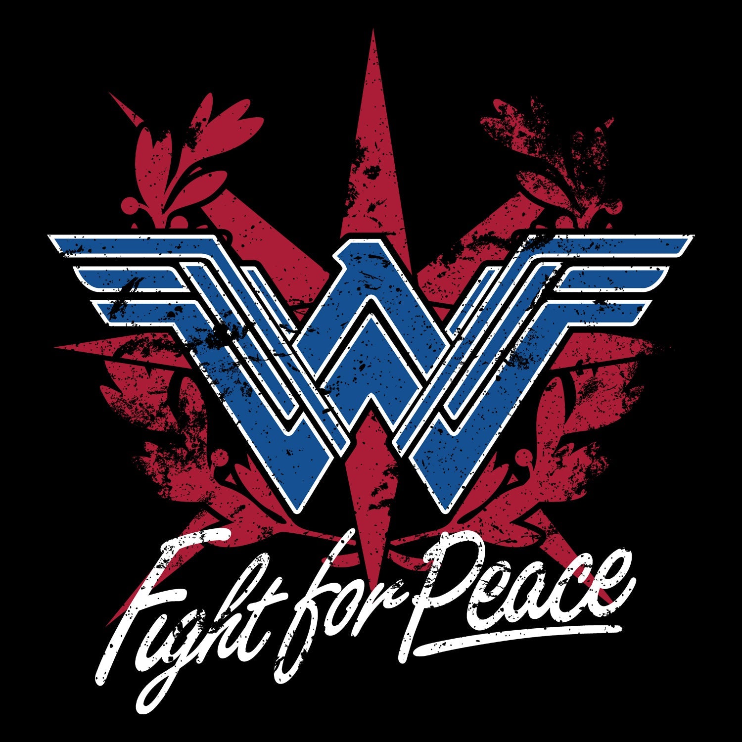 DC Wonder Woman Logo Fight Peace Official Women's T-shirt ()