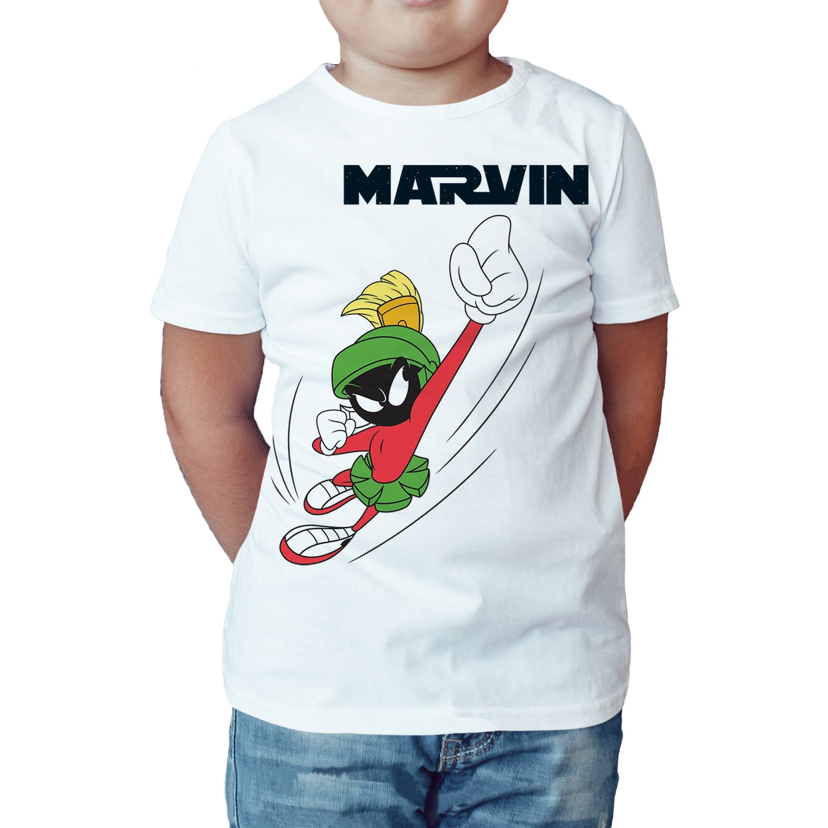Looney Tunes Marvin Flying Martian Official Kid's T-shirt ()