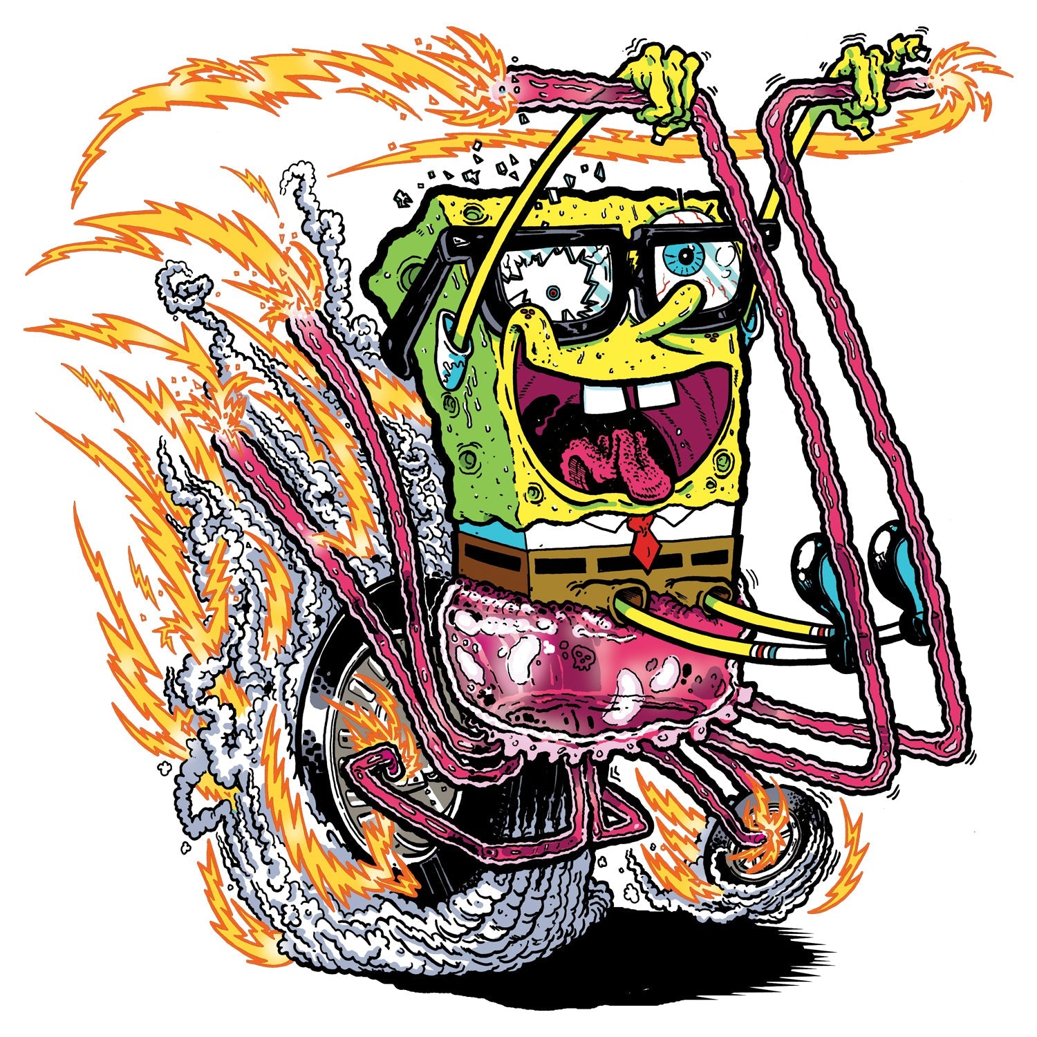 SpongeBob SquarePants Comic Bike Official Men's T-Shirt ()
