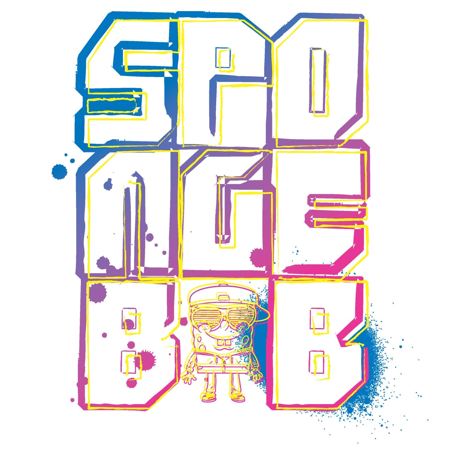 SpongeBob SquarePants Stencil Official Kid's T-Shirt ()