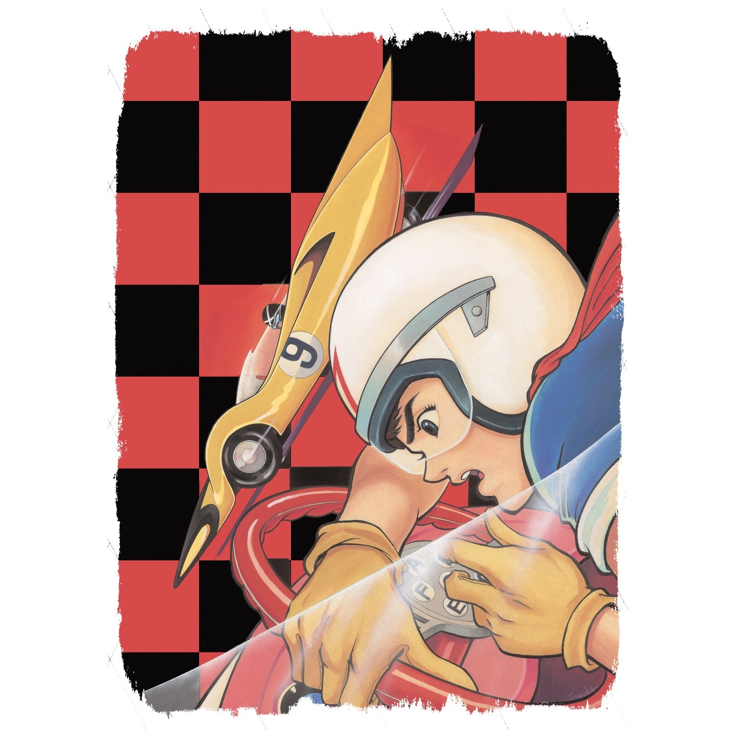 Speed Racer Checkered Red Official Men's T-shirt ()