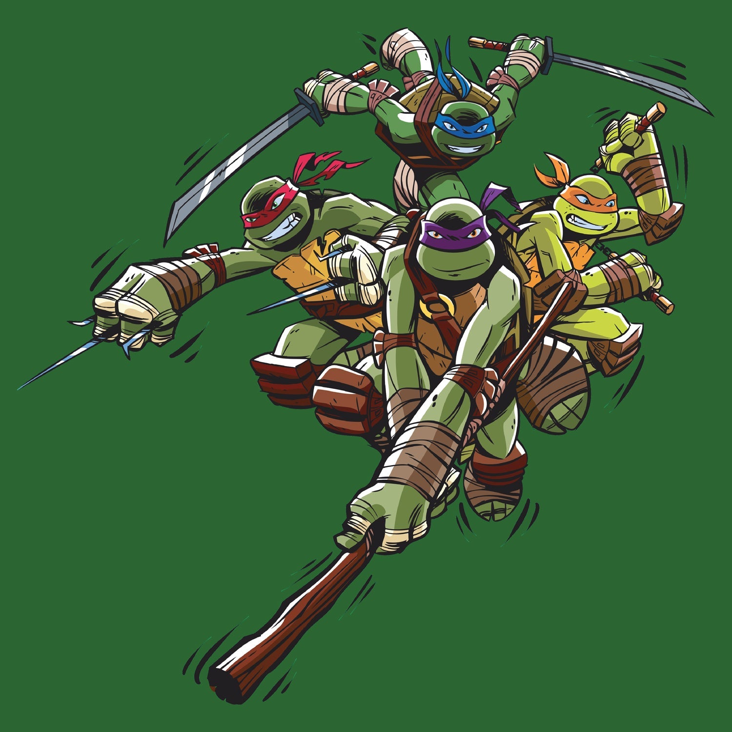 TMNT Group Attack Official Men's T-shirt ()