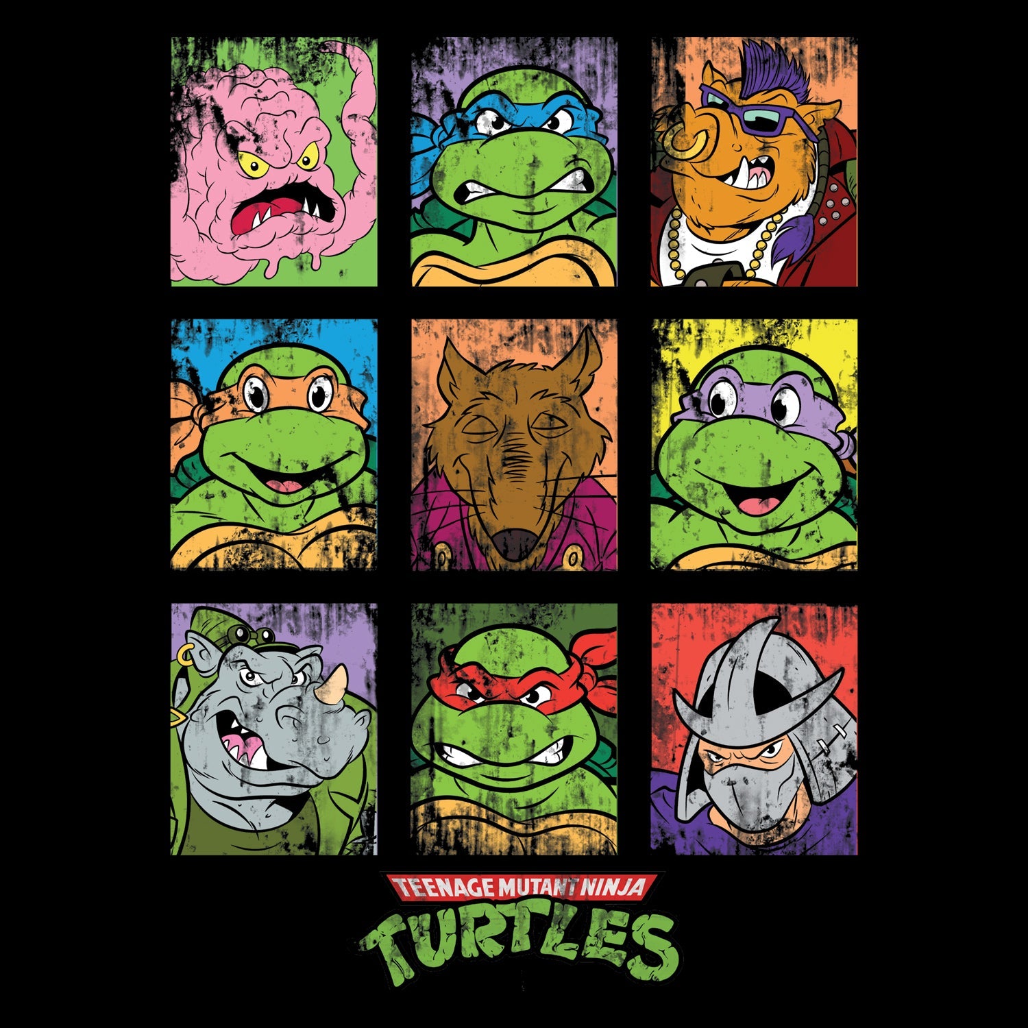 TMNT Group Grid Dist Official Men's T-shirt ()