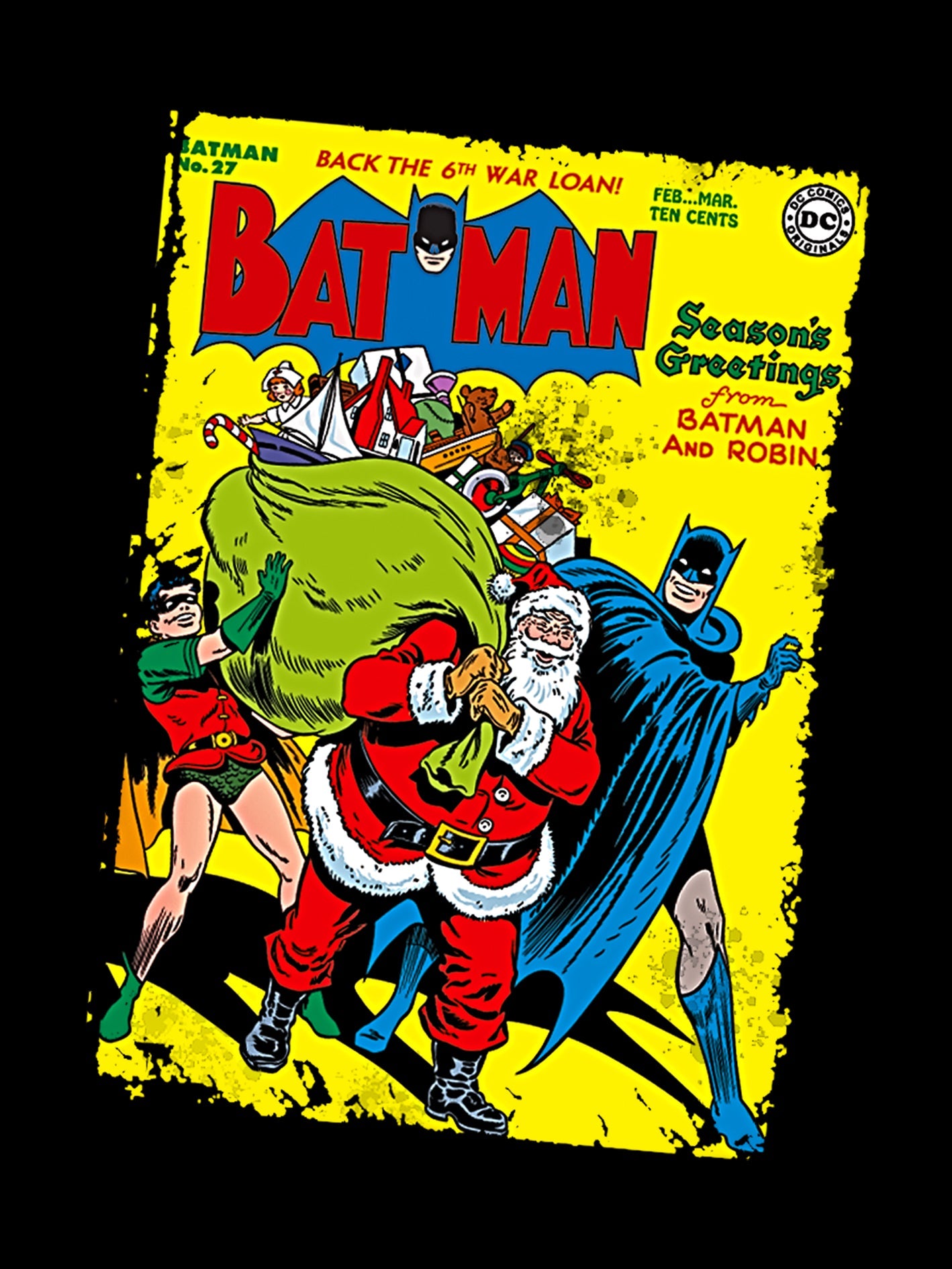 DC Comics Batman Cover 27 Xmas Women's T-Shirt ()