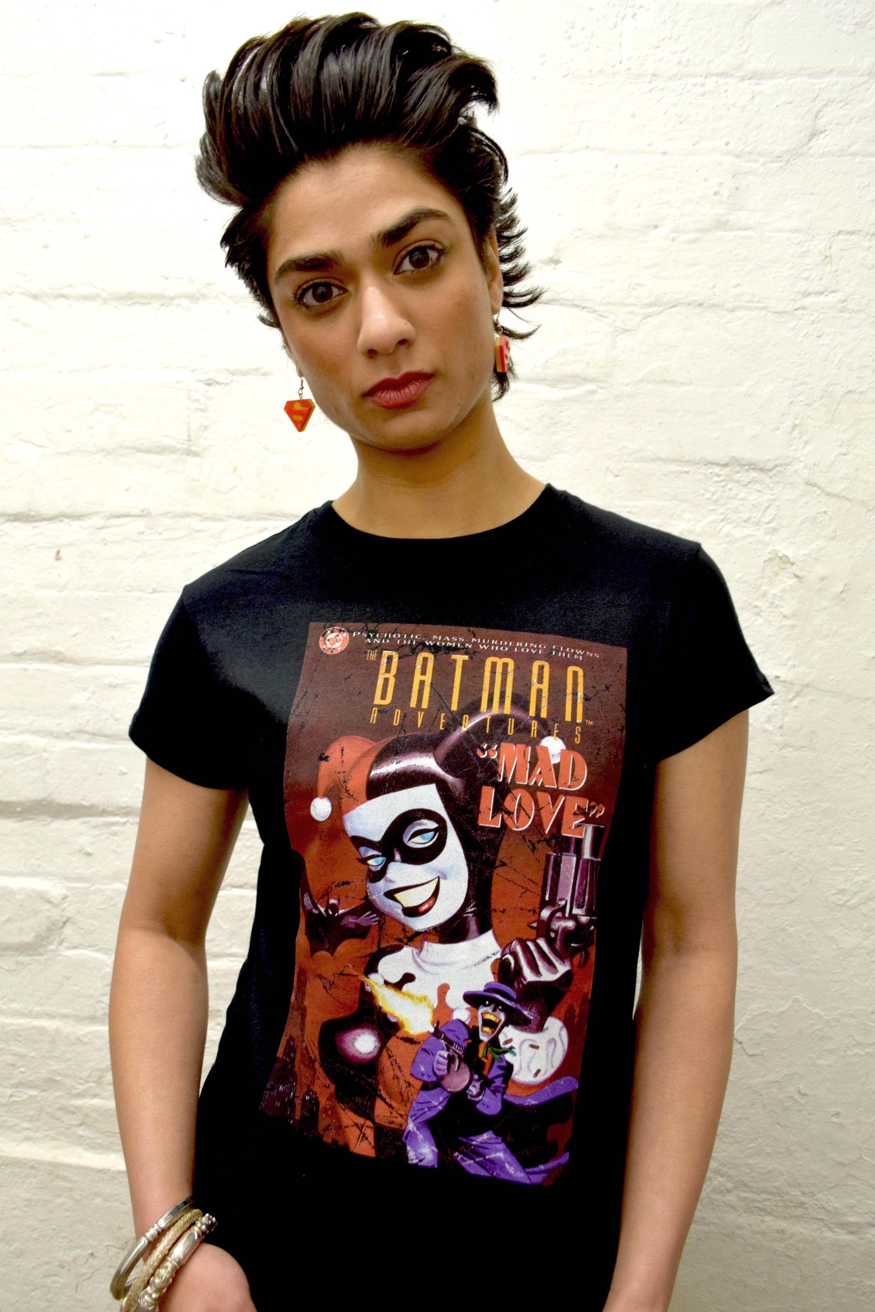 DC Comics Harley Quinn Cover Mad Love Retro Official Women's T-shirt ()