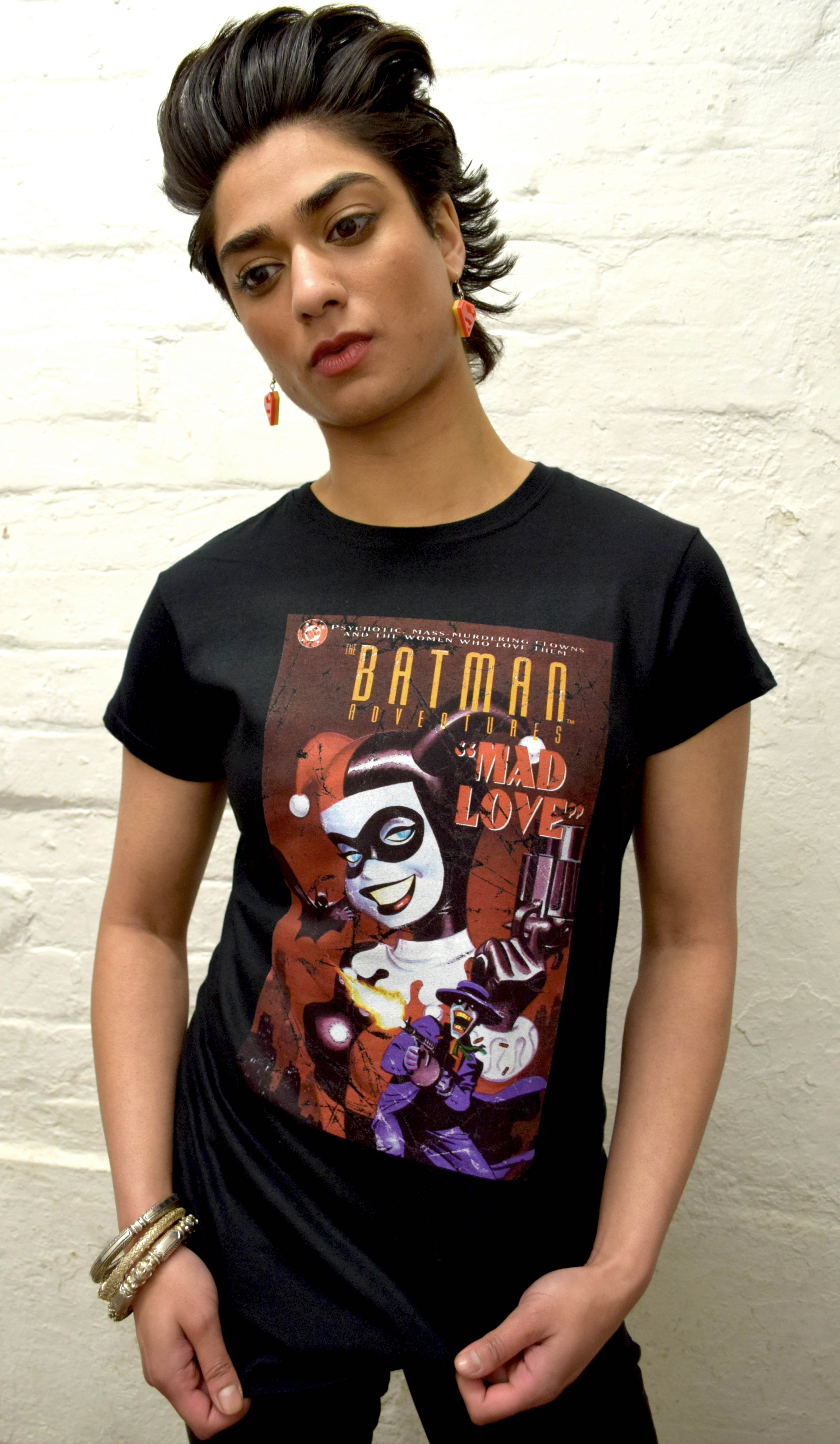 DC Comics Harley Quinn Cover Mad Love Retro Official Women's T-shirt ()