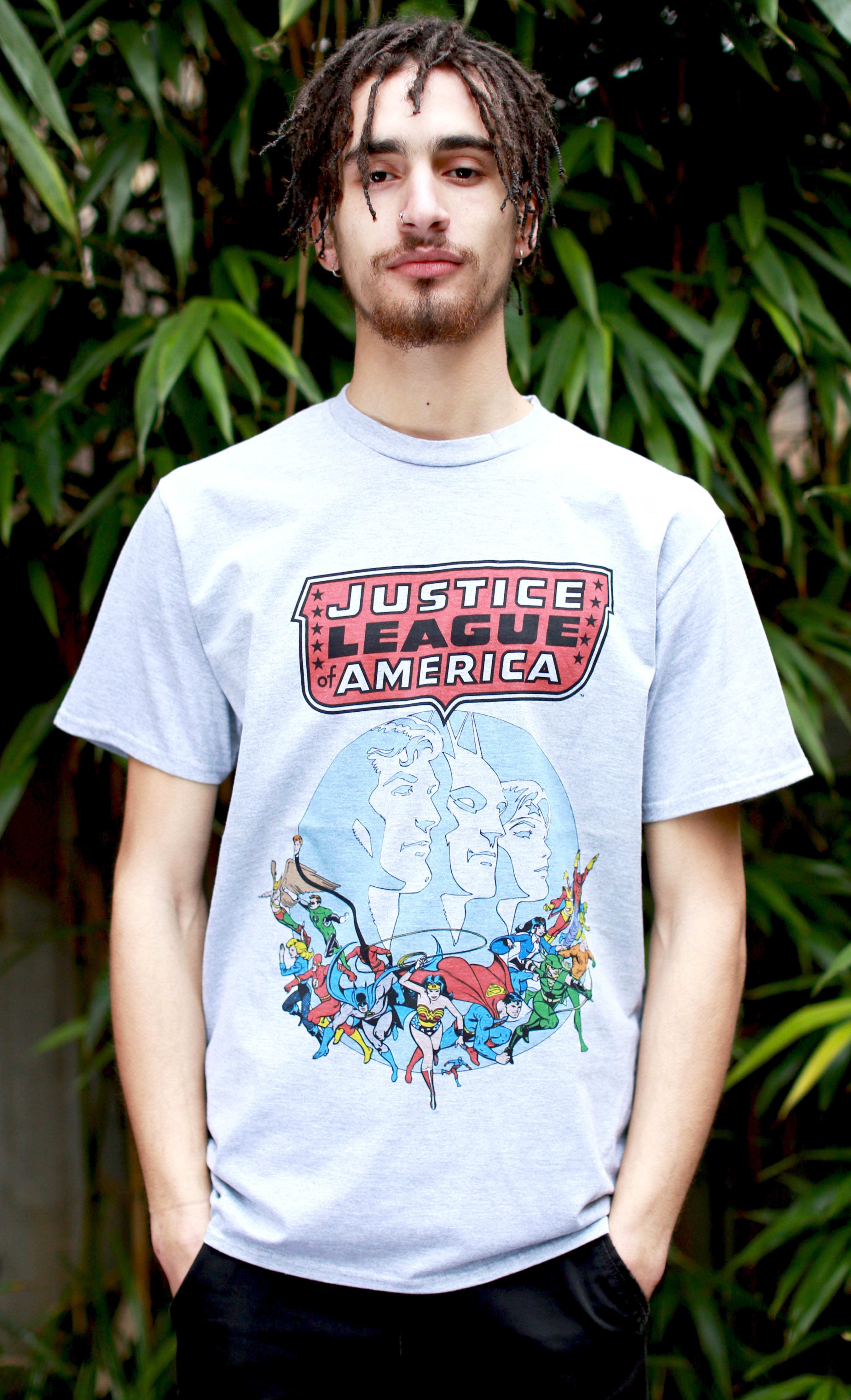 DC Comics Justice League America Splash Silver Age Official Men's T-shirt ()