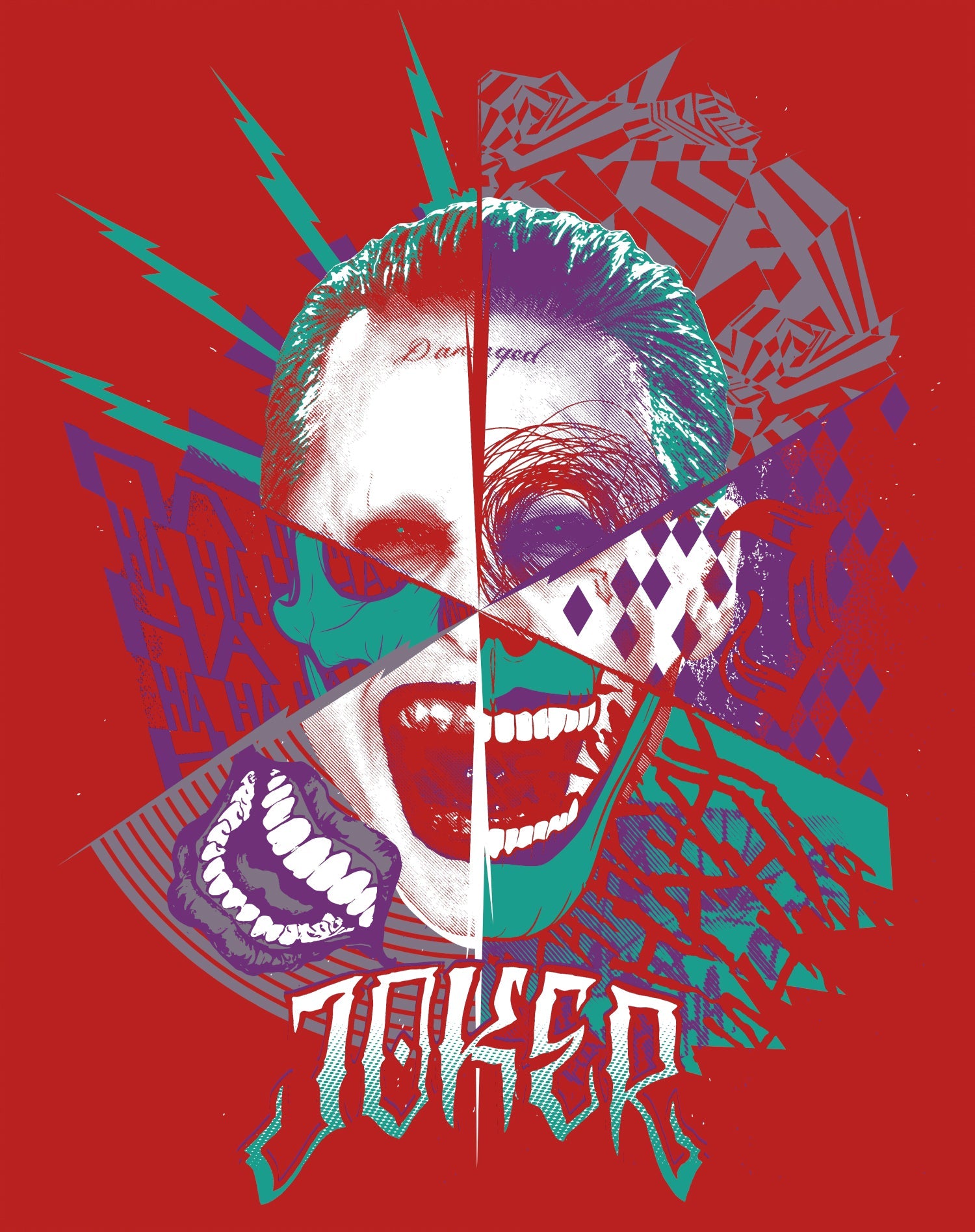DC Comics Suicide Squad Joker-Harley Quinn Collage Official Varsity Jacket ()