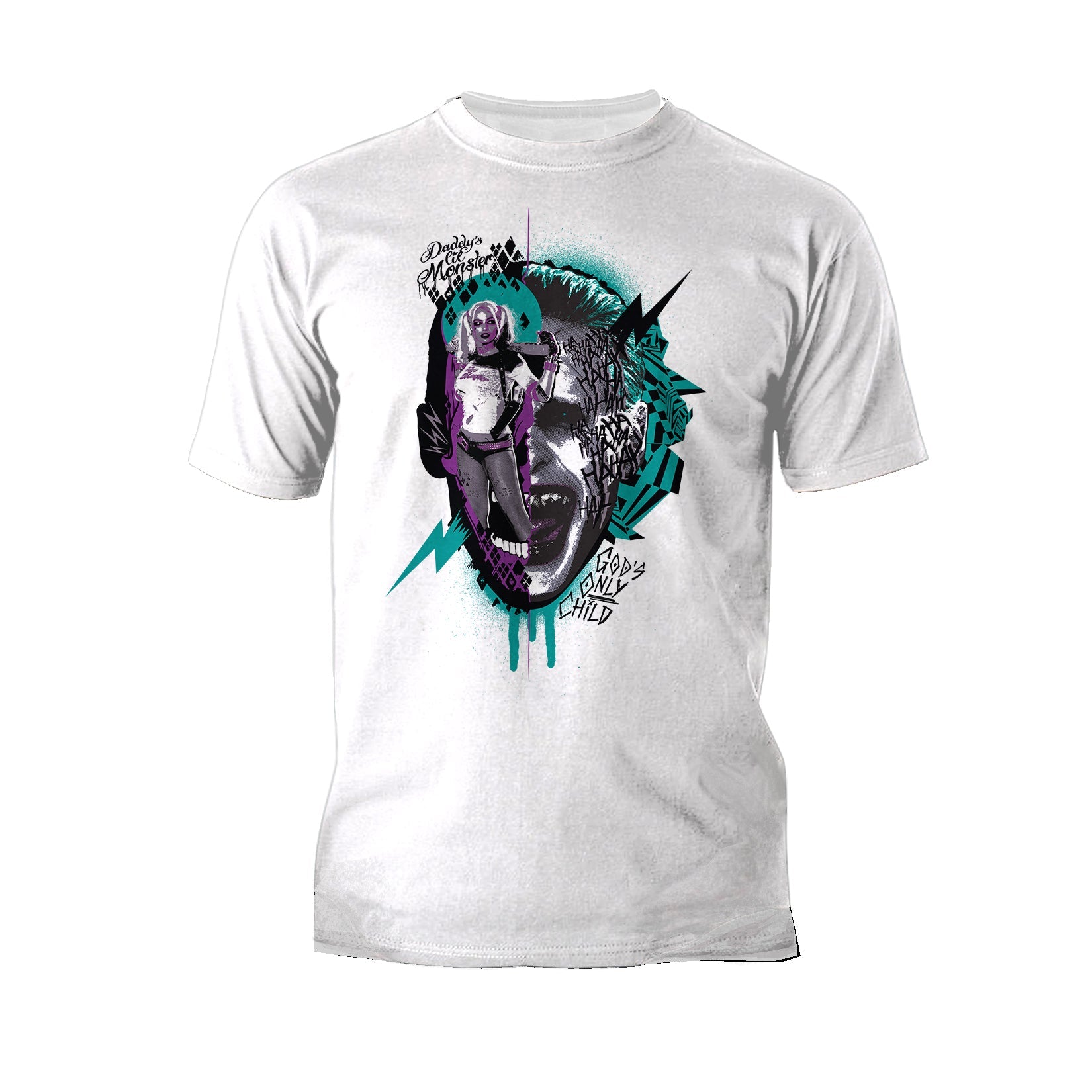 DC Comics Suicide Squad Joker-Harley Quinn Collage Official Men's T-Shirt ()