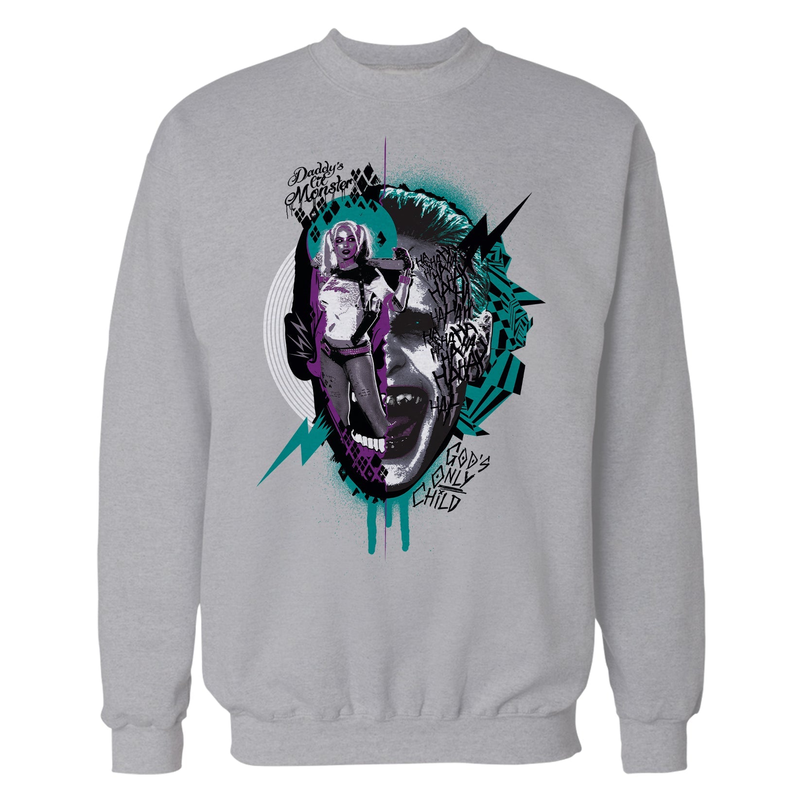 DC Comics Suicide Squad Joker-Harley Quinn Collage Official Sweatshirt