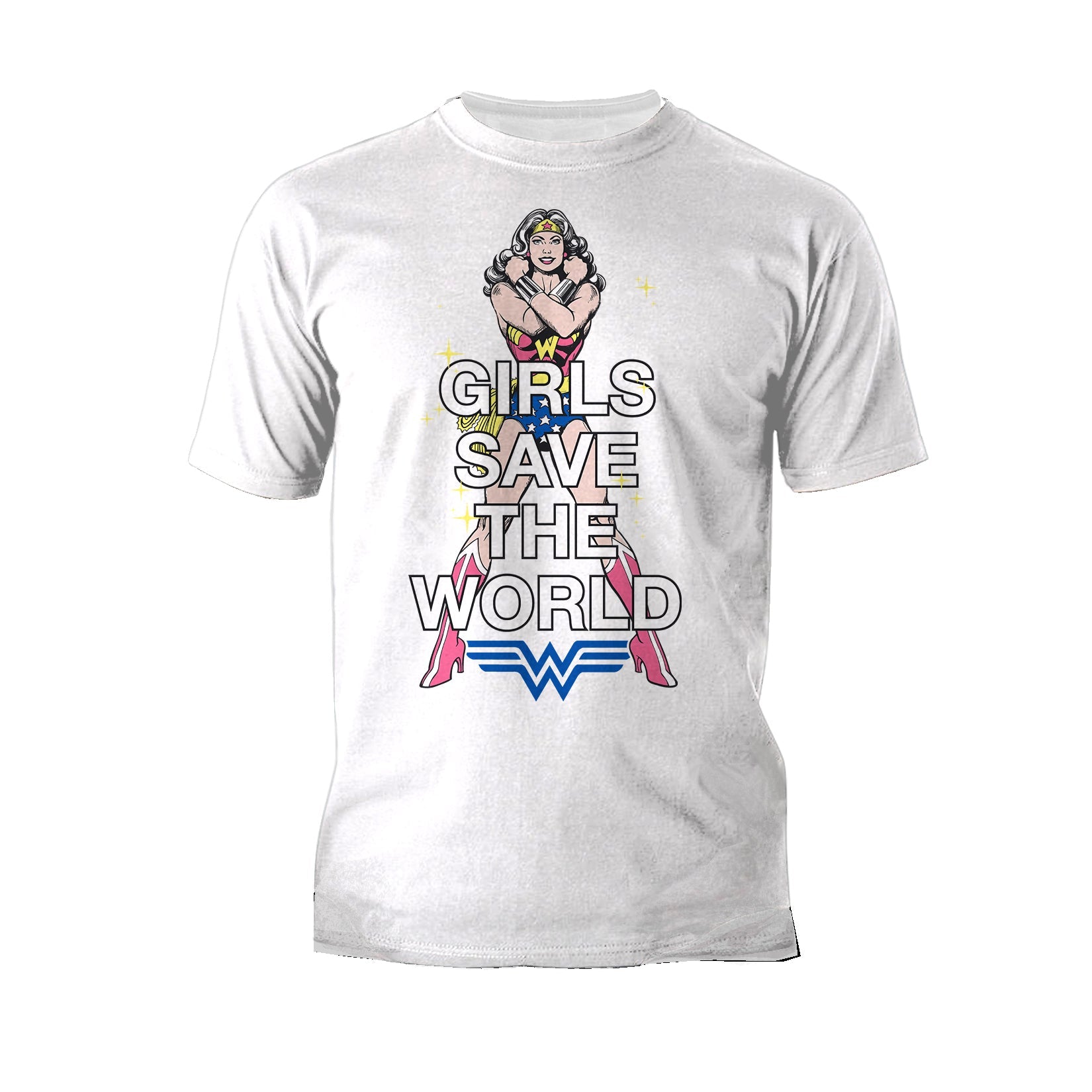 DC Comics Wonder Woman Girls Save World Official Men's T-Shirt