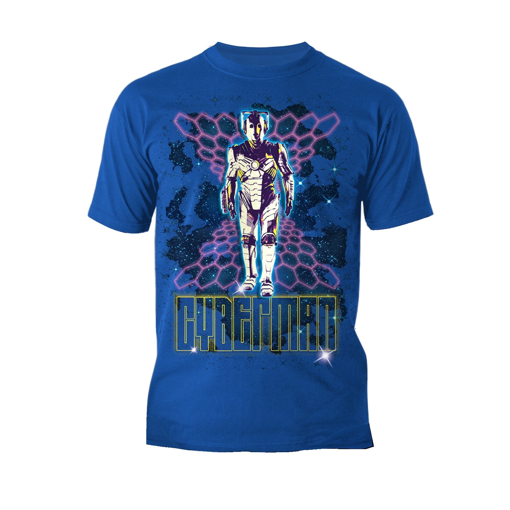 Doctor Who 80s Neon Cyberman Official Men's T-shirt