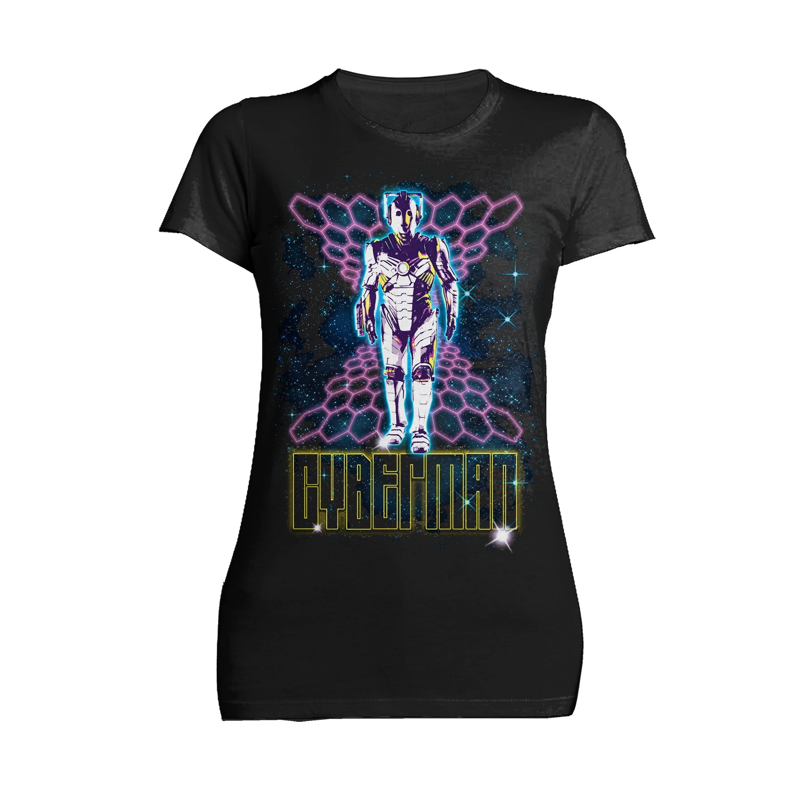 Doctor Who 80s Neon Cyberman Official Women's T-shirt