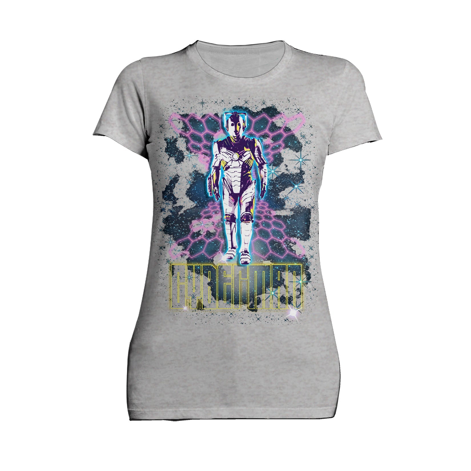 Doctor Who 80s Neon Cyberman Official Women's T-shirt