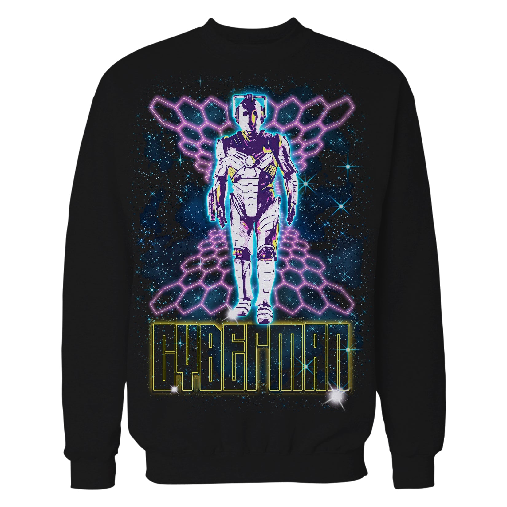 Doctor Who 80s Neon Cyberman Official Sweatshirt