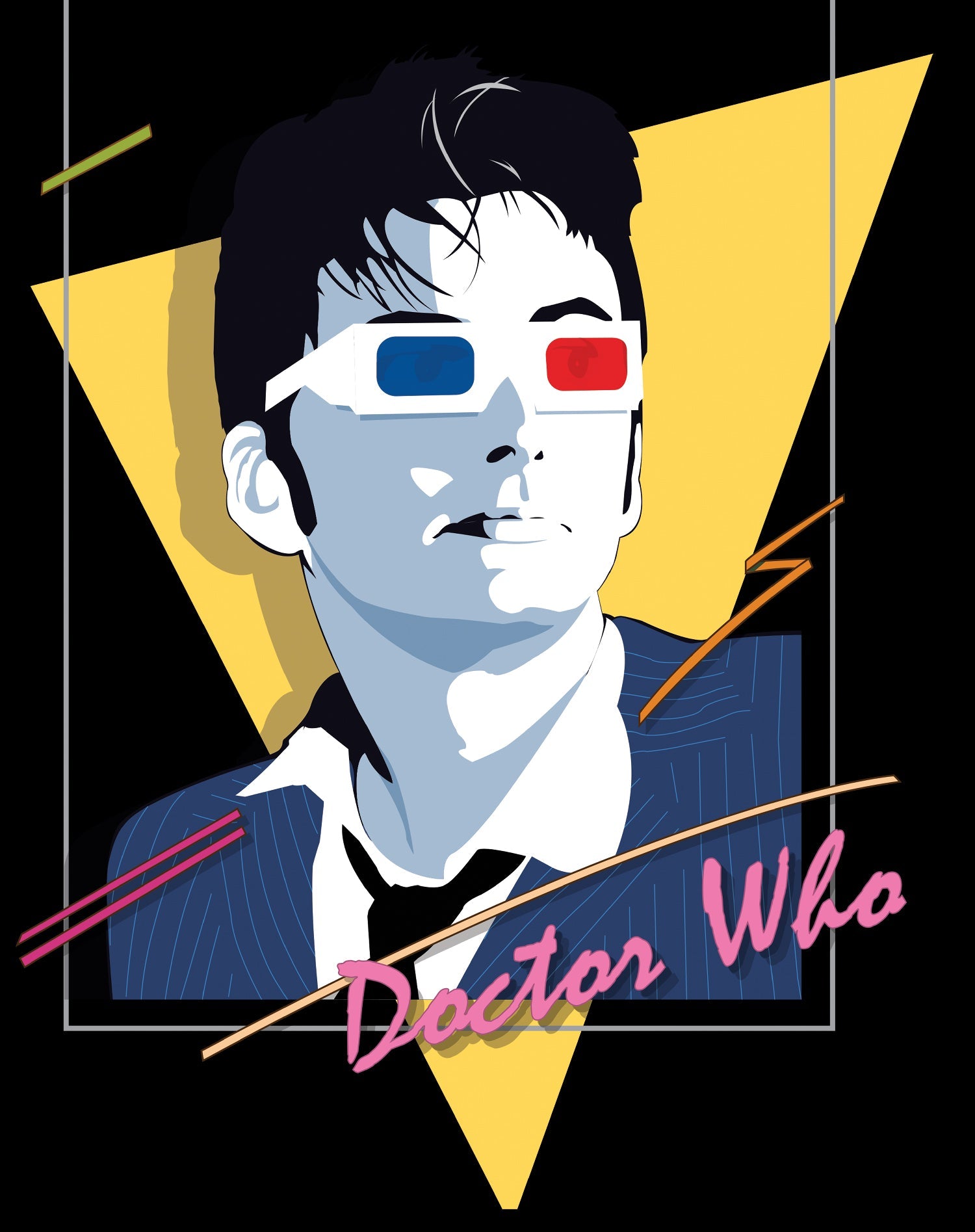 Doctor Who 80s Tenant Nagel Official Men's T-shirt