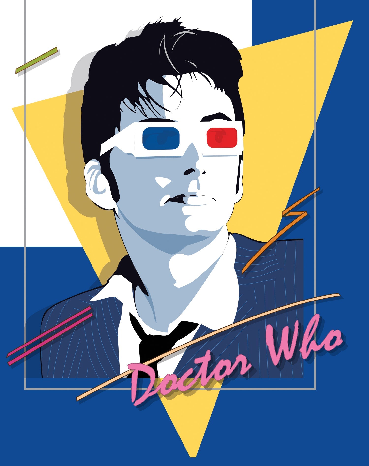 Doctor Who 80s Tenant Nagel Official Men's T-shirt