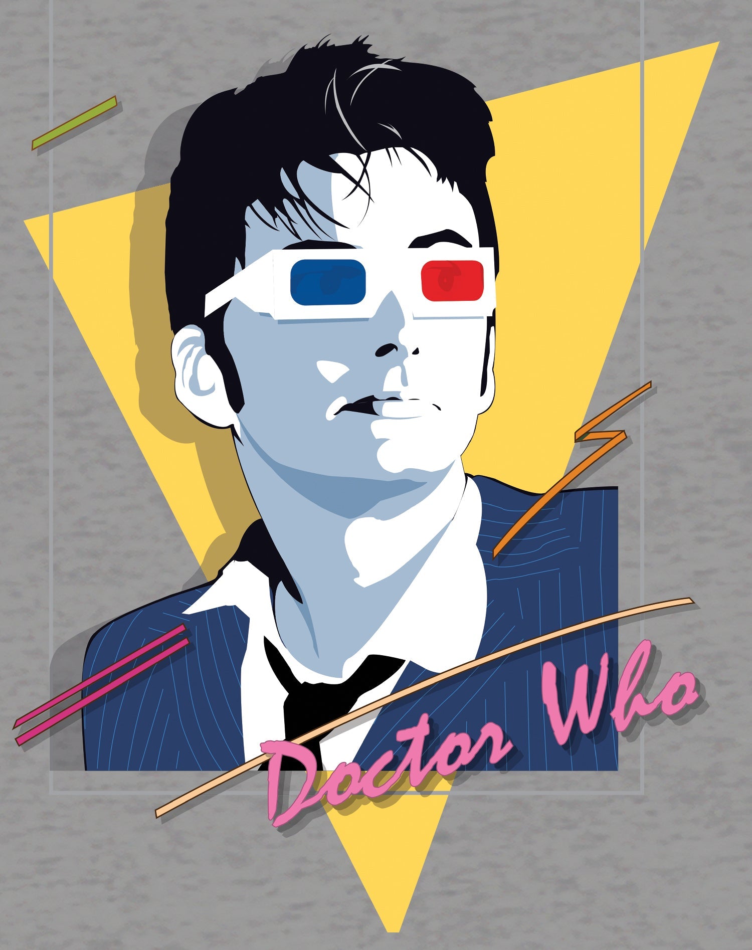 Doctor Who 80s Tenant Nagel Official Men's T-shirt