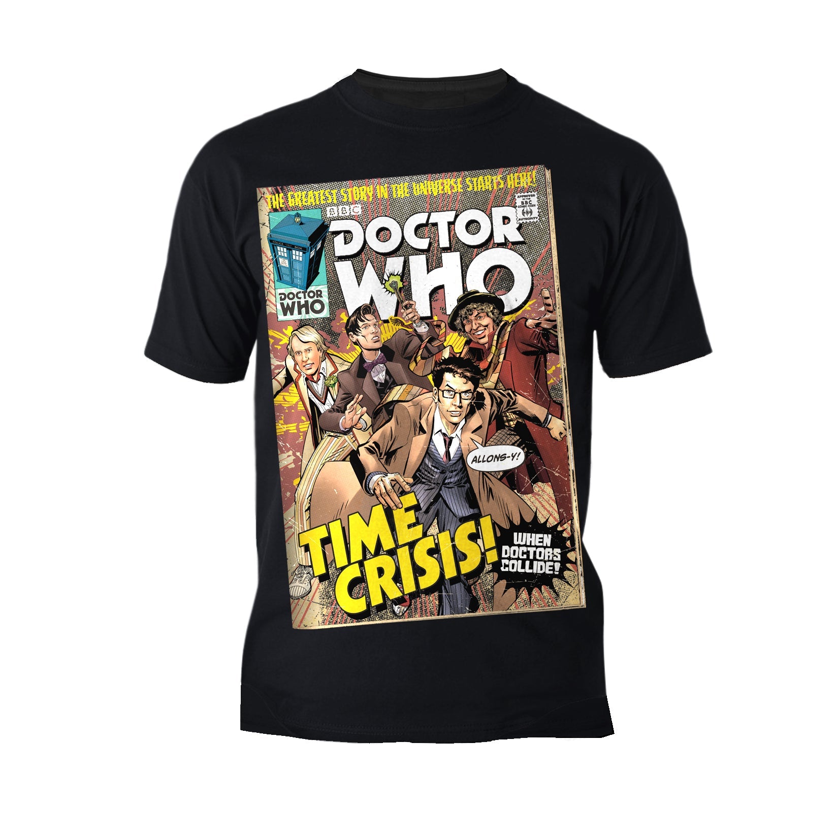 Doctor Who Comic Time Crisis Official Men's T-shirt