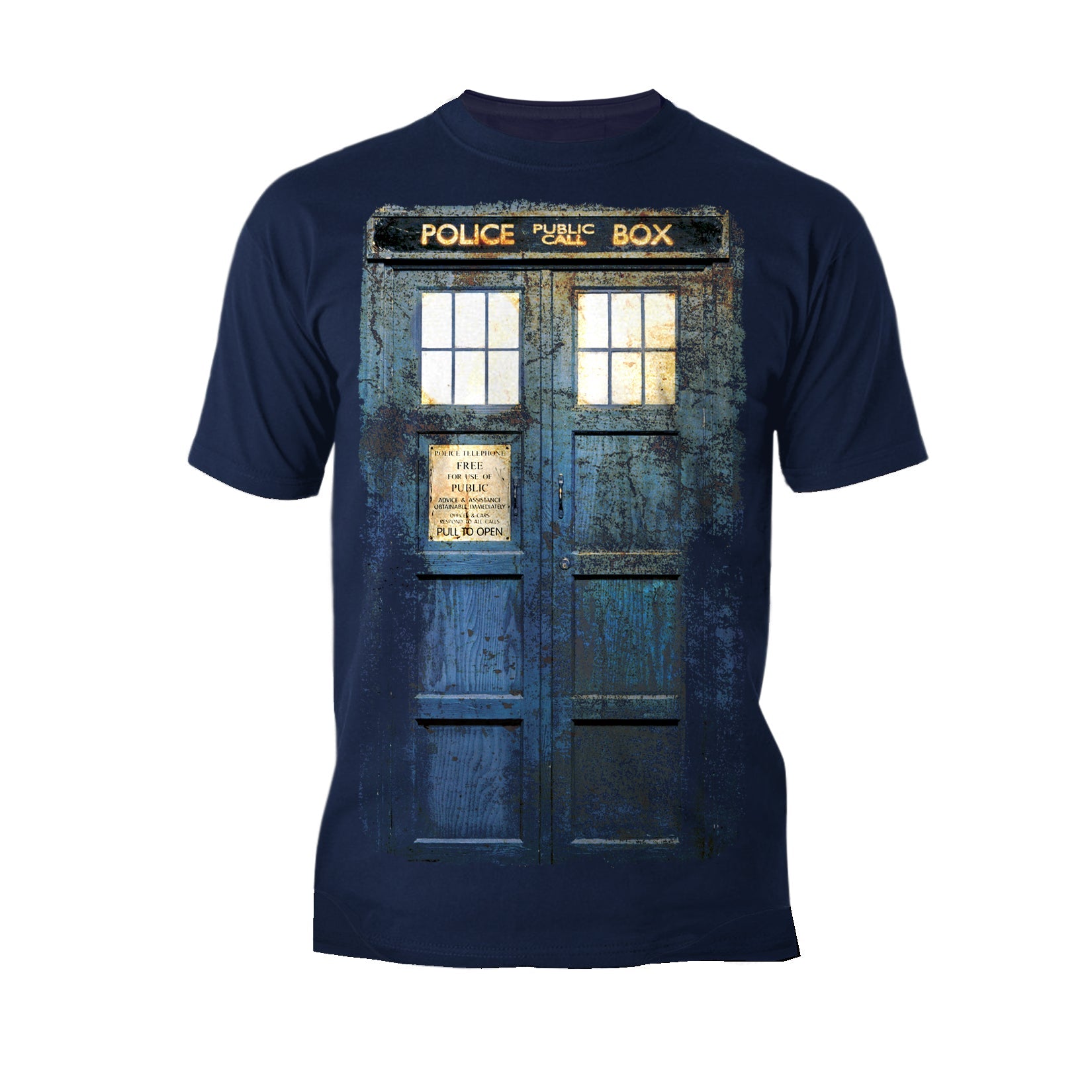 Doctor Who Cosplay Tardis Distressed Official Men's T-shirt