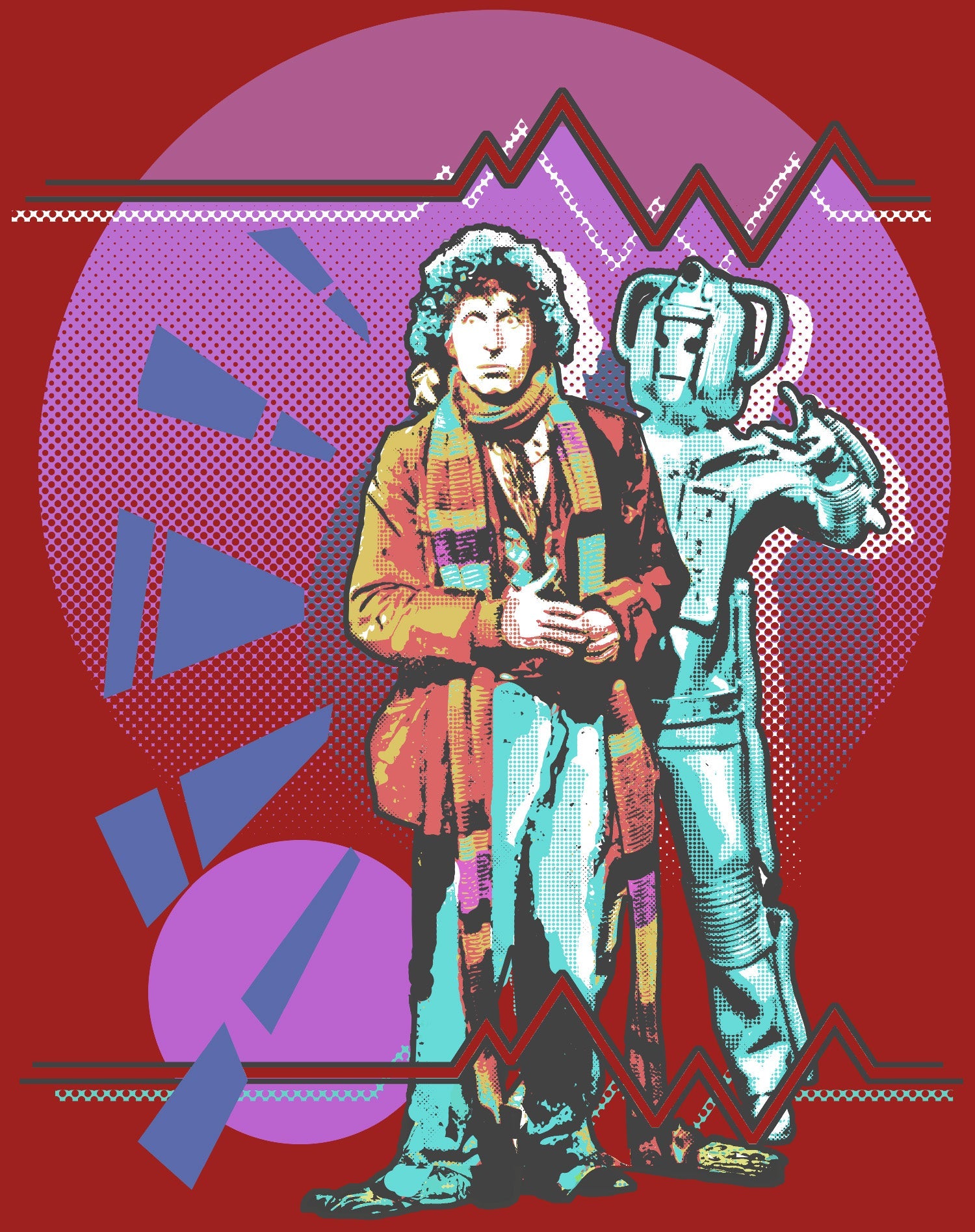 Doctor Who Pop Art 4th Doctor Baker Official Men's T-shirt