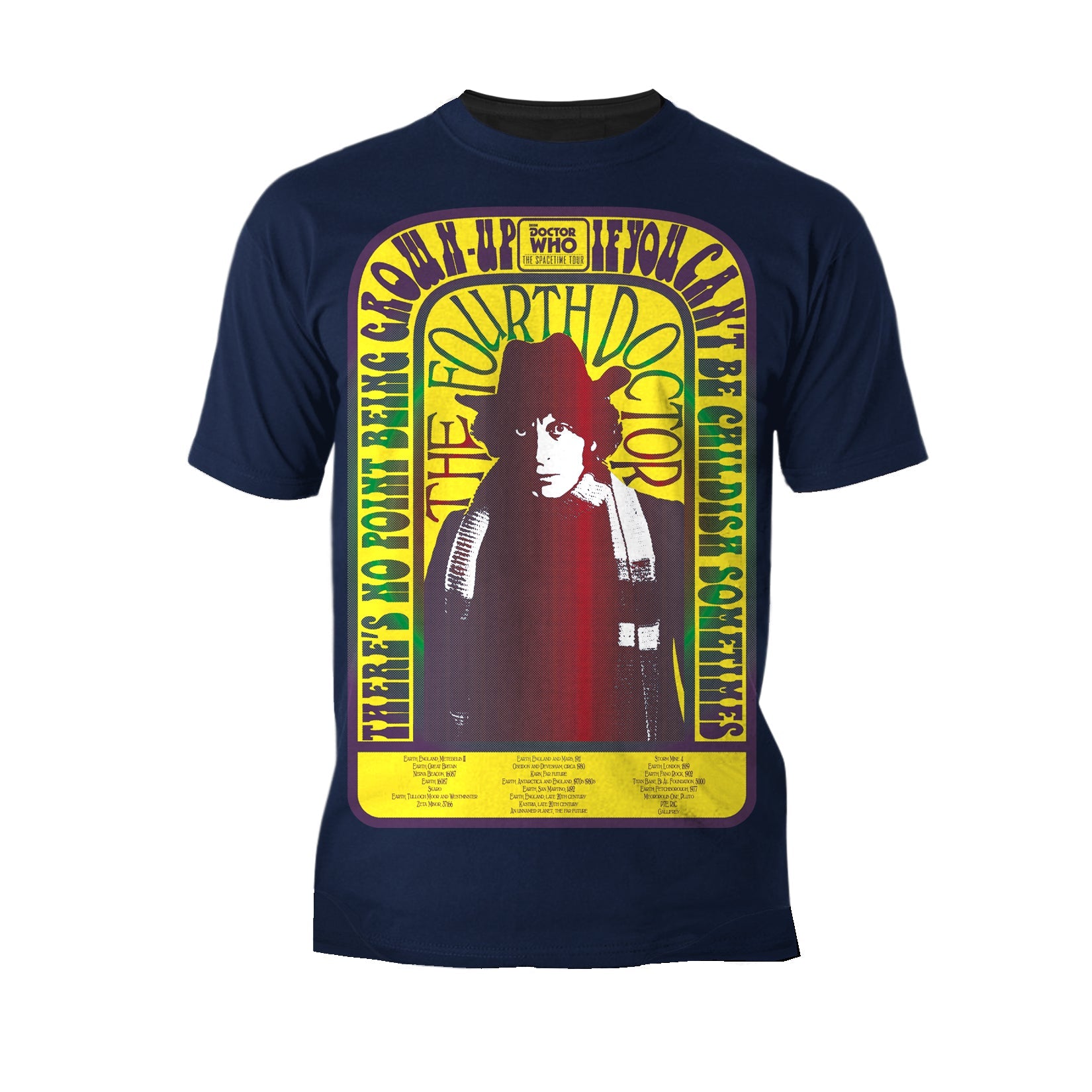 Doctor Who Spacetime-Tour 4th Doctor Baker Official Men's T-shirt