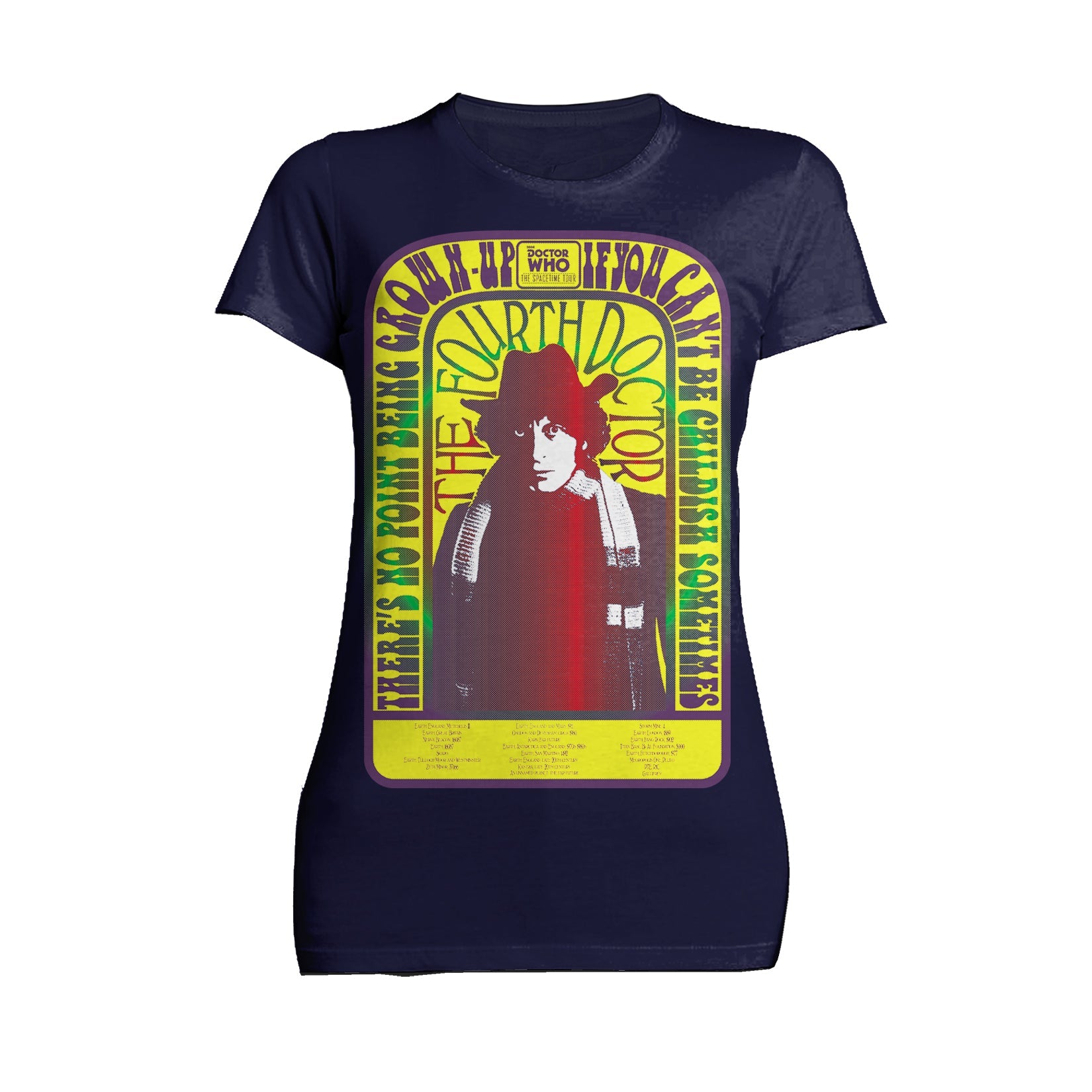 Doctor Who Spacetime-Tour 4th Doctor Baker Official Women's T-shirt