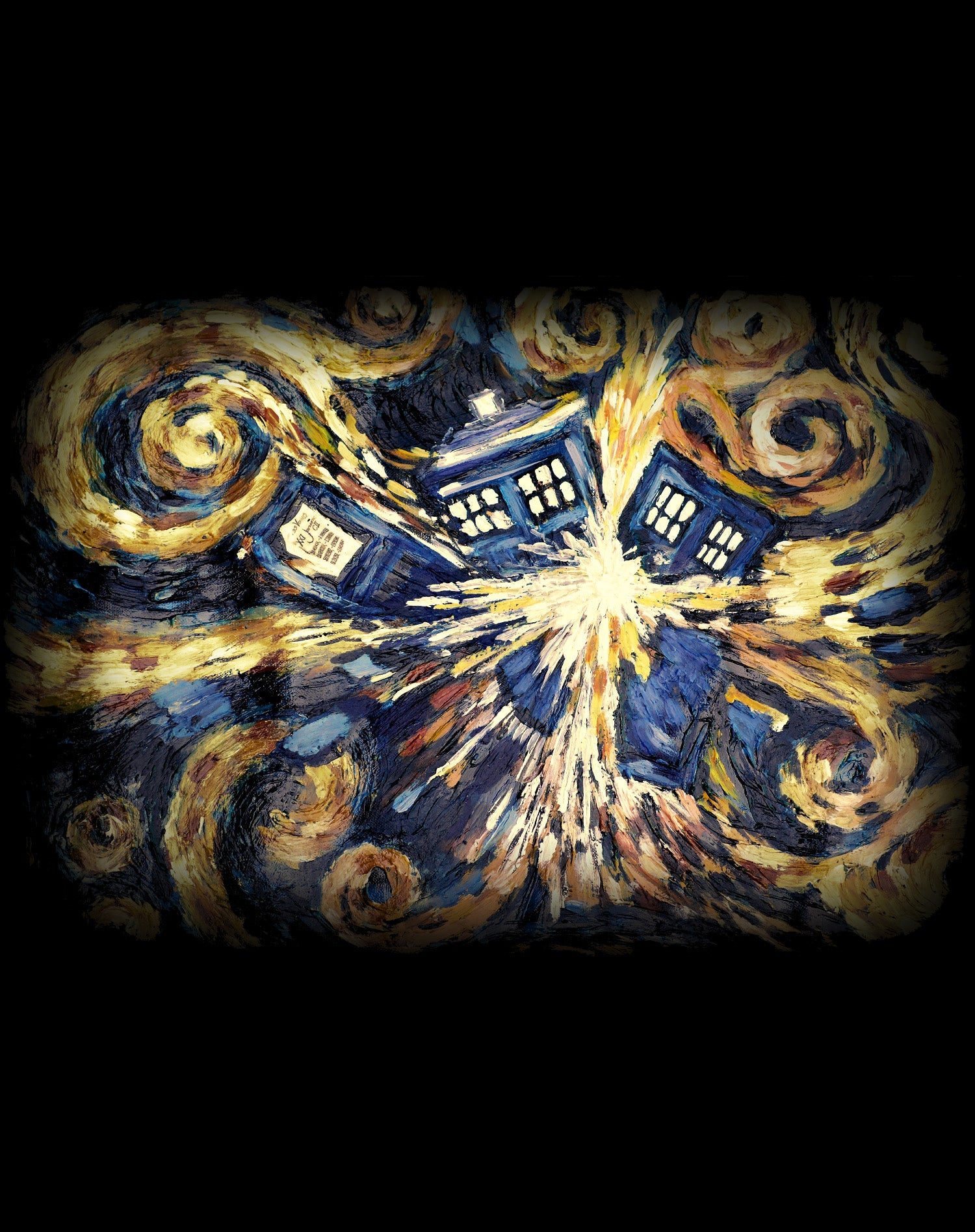 Doctor Who Art Tardis Van Gogh Official Women's T-shirt