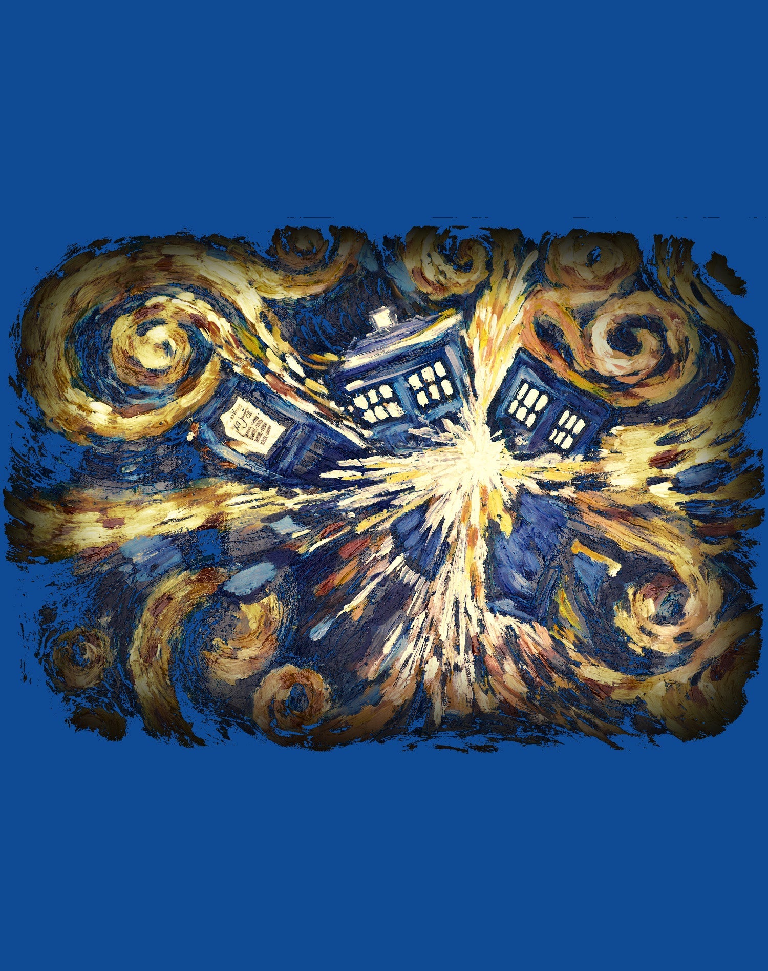 Doctor Who Art Tardis Van Gogh Official Women's T-shirt