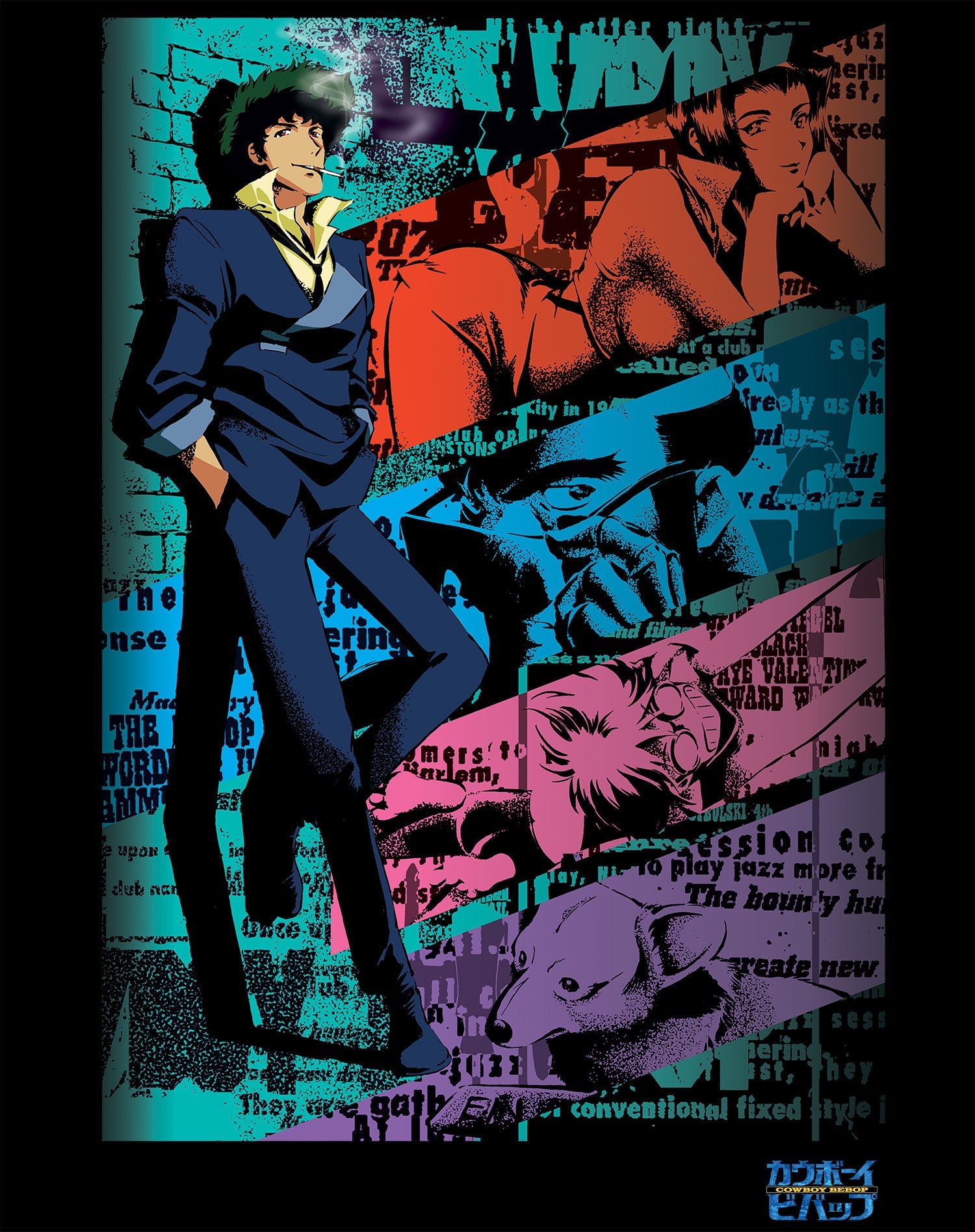 Cowboy Bebop Graffiti Pose Official Men's T-shirt