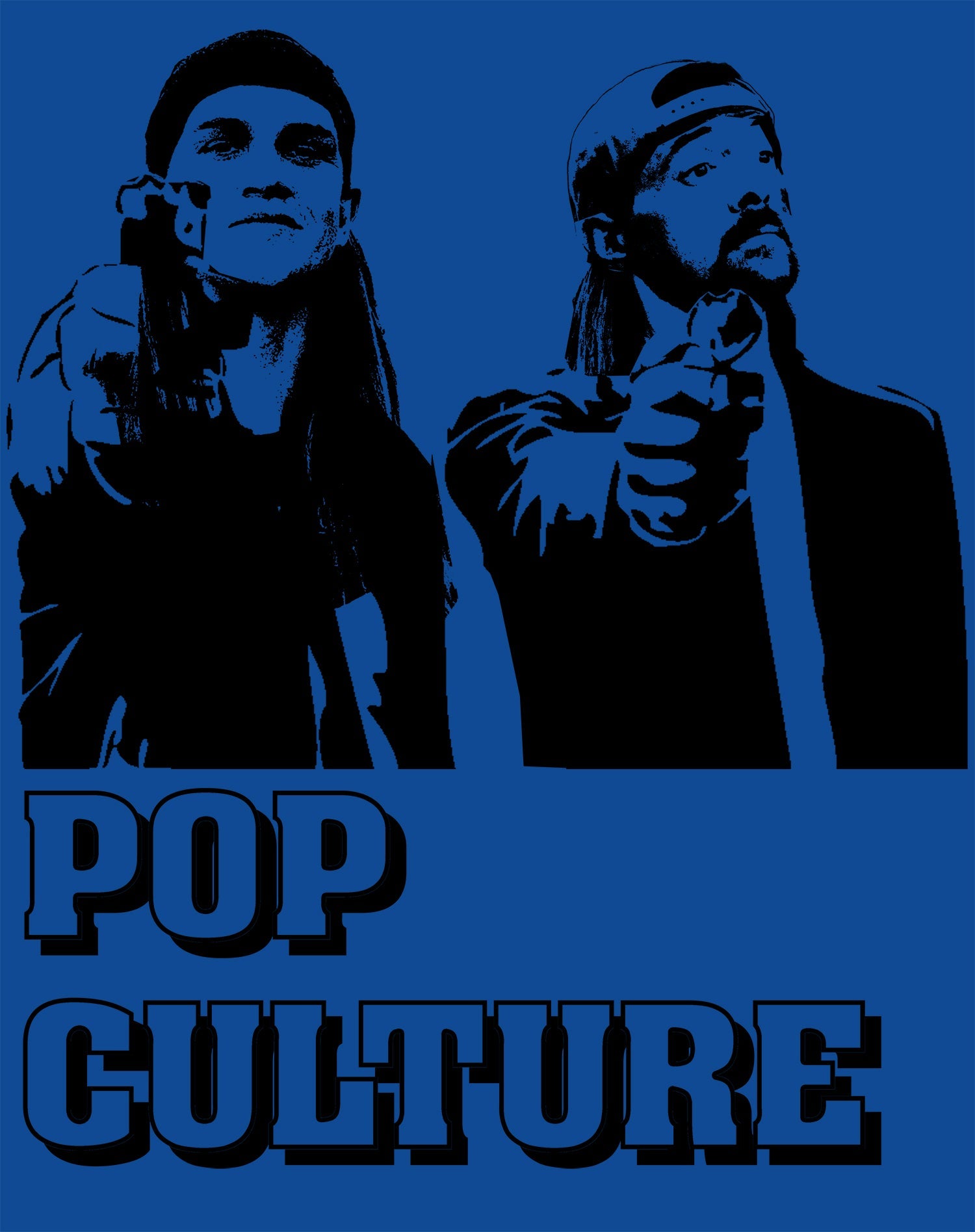 Kevin Smith Jay & Silent Bob Pop Culture Fiction Remix Official Women's T-Shirt
