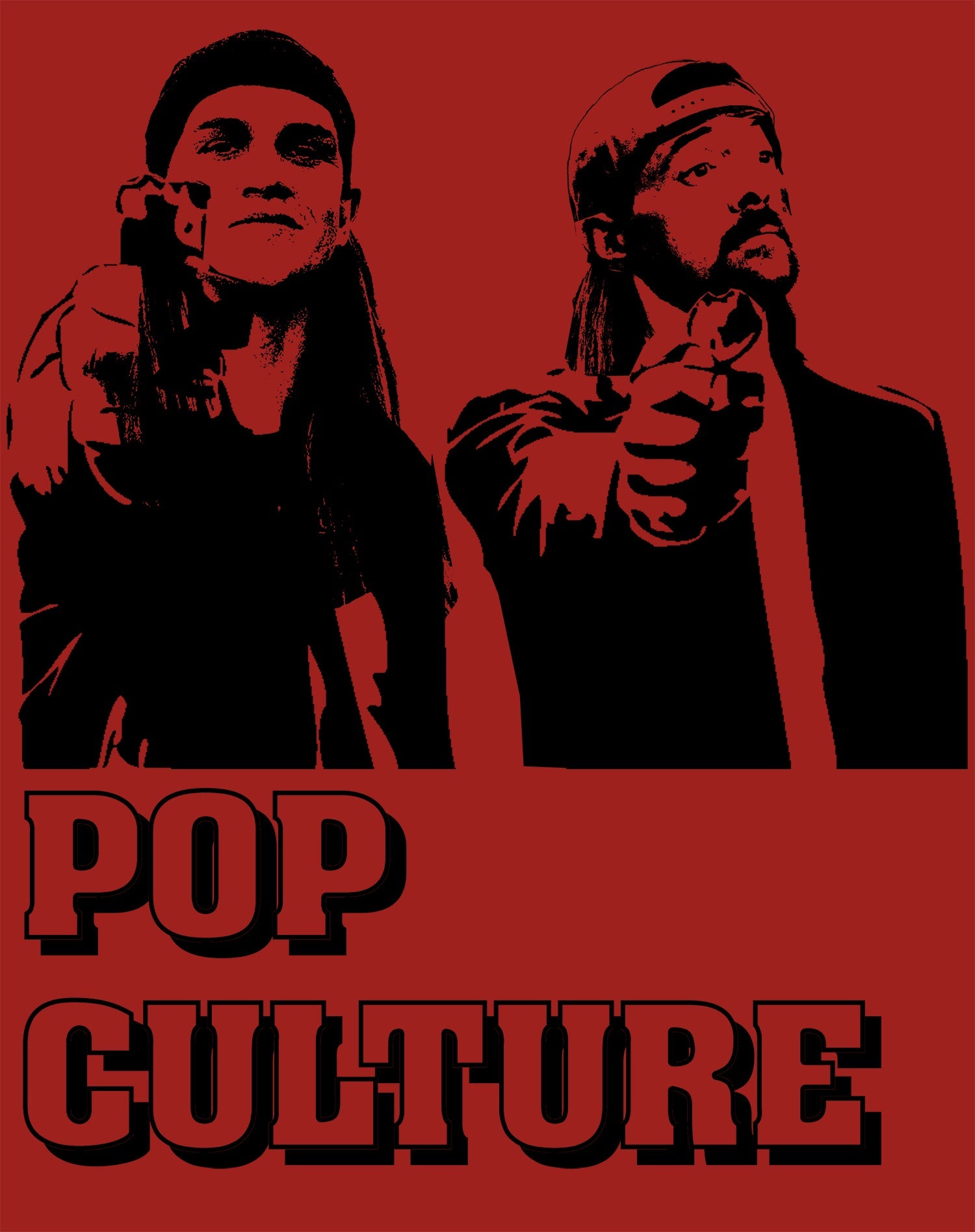 Kevin Smith Jay & Silent Bob Pop Culture Fiction Remix Official Women's T-Shirt