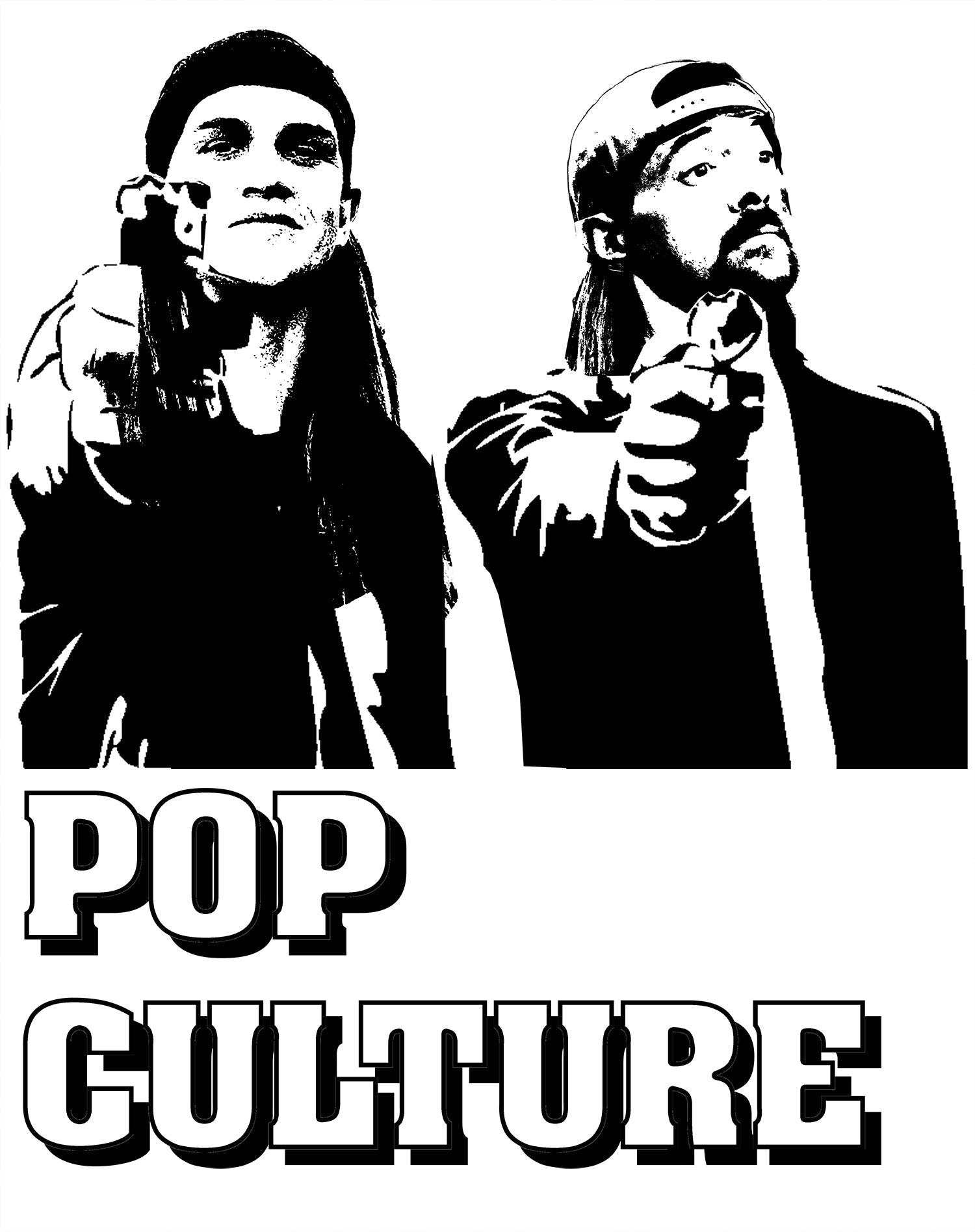 Kevin Smith Jay & Silent Bob Pop Culture Fiction Remix Official Women's T-Shirt