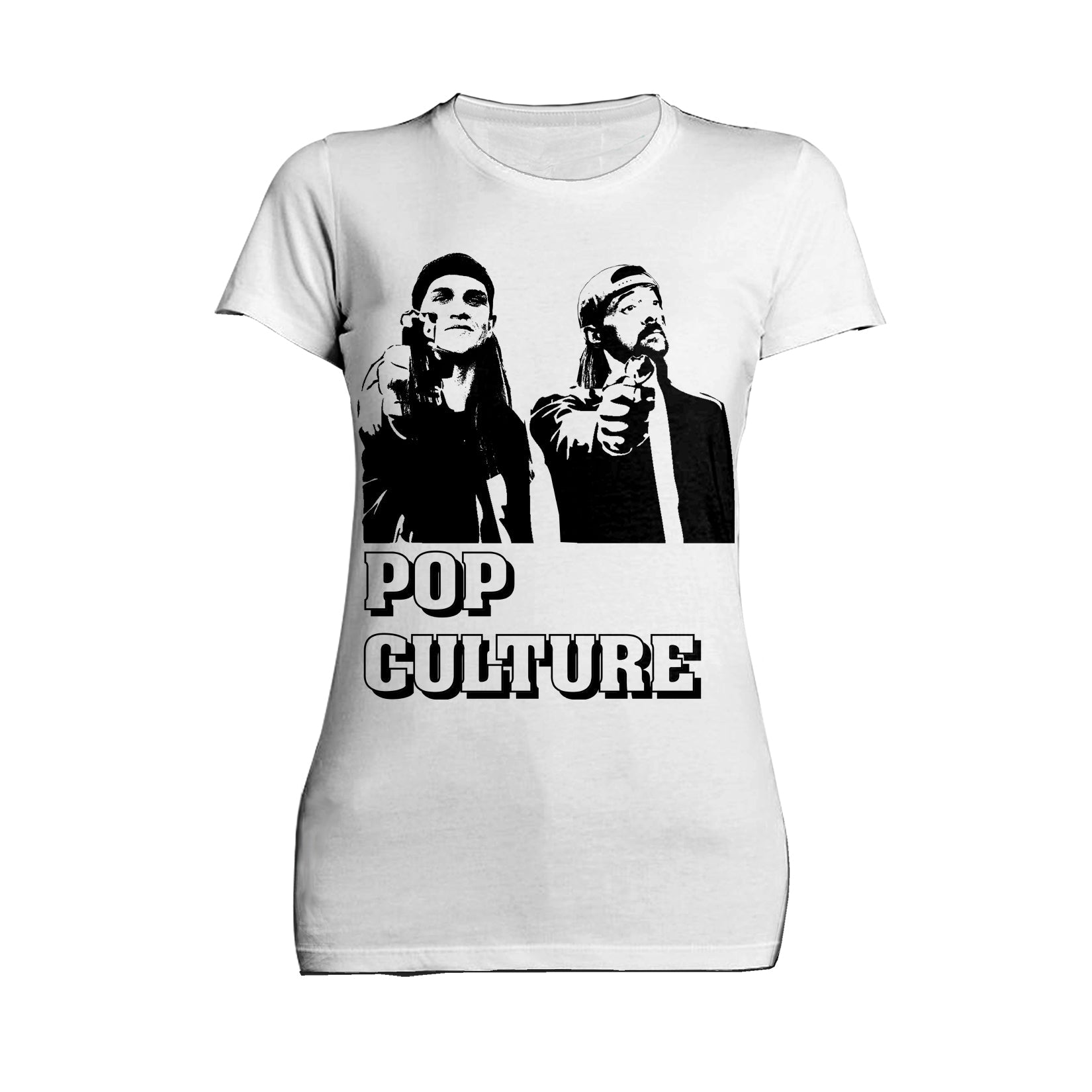 Kevin Smith Jay & Silent Bob Pop Culture Fiction Remix Official Women's T-Shirt