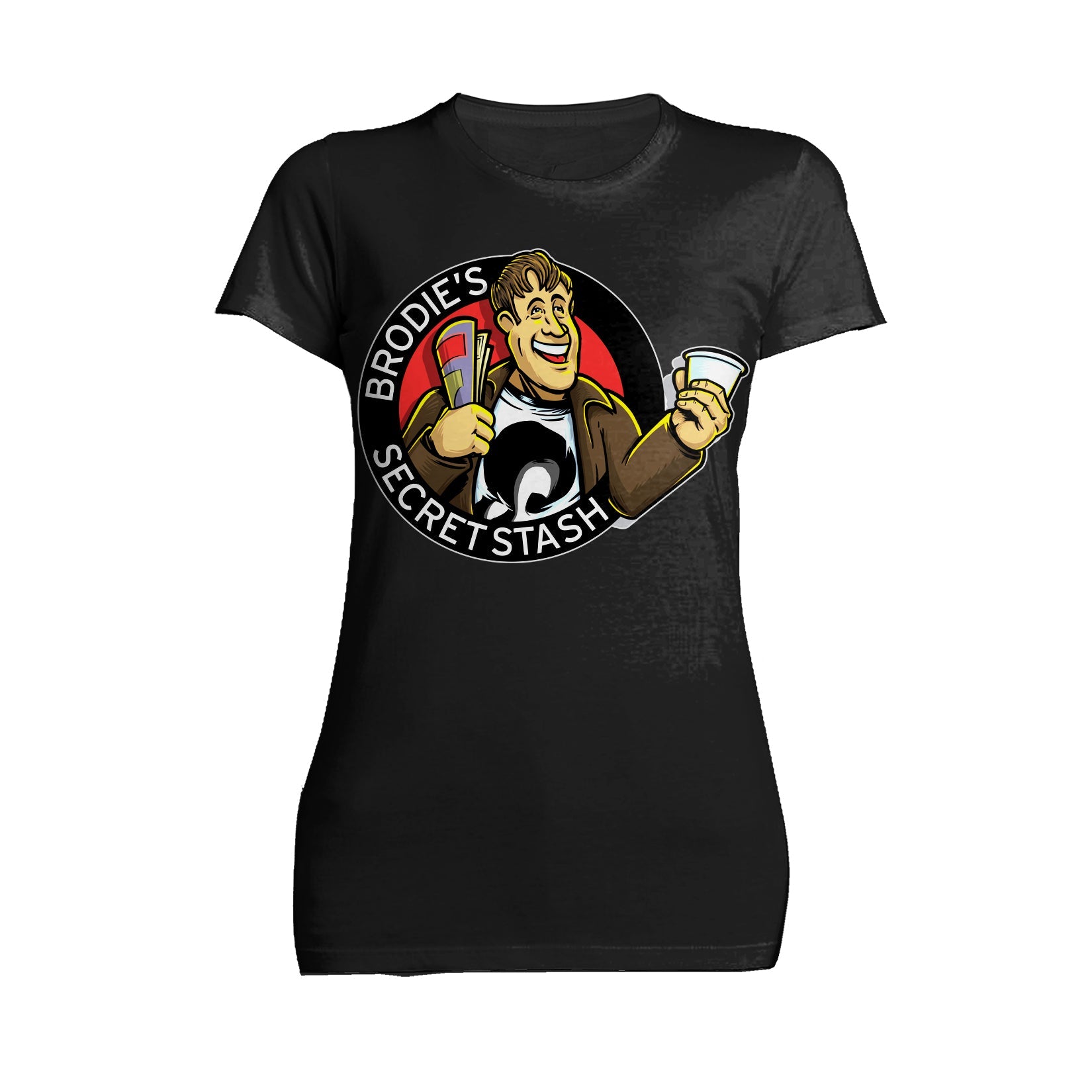 Kevin Smith Jay & Silent Bob Reboot Brodie's Secret Stash Comic Book Store Logo Official Women's T-Shirt