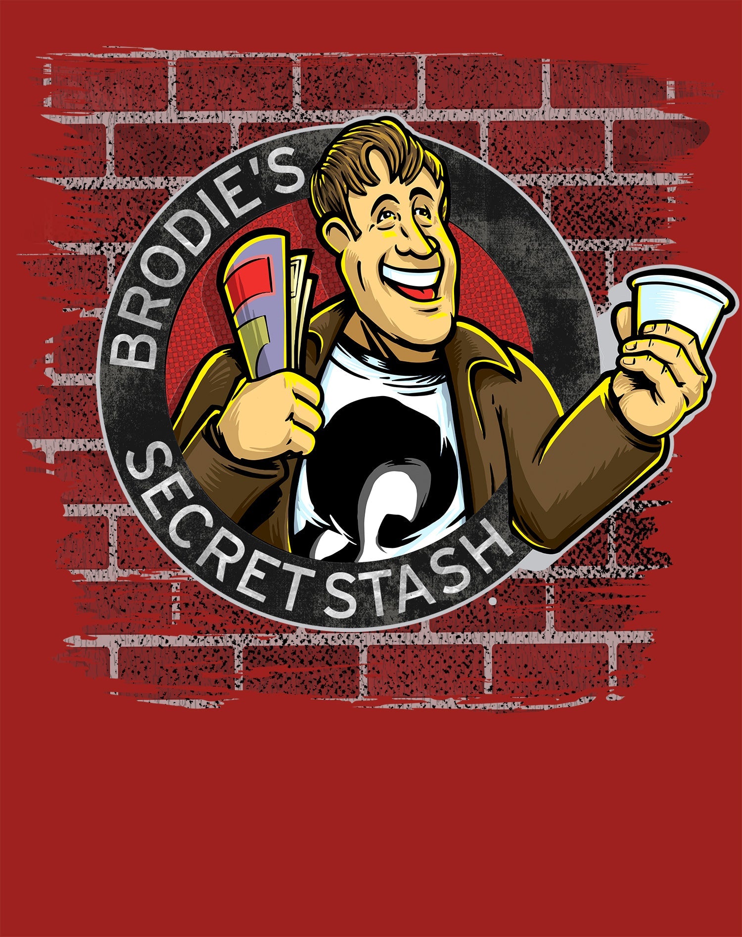 Kevin Smith Jay & Silent Bob Reboot Brodie's Secret Stash Store Logo Wall Official Men's T-Shirt