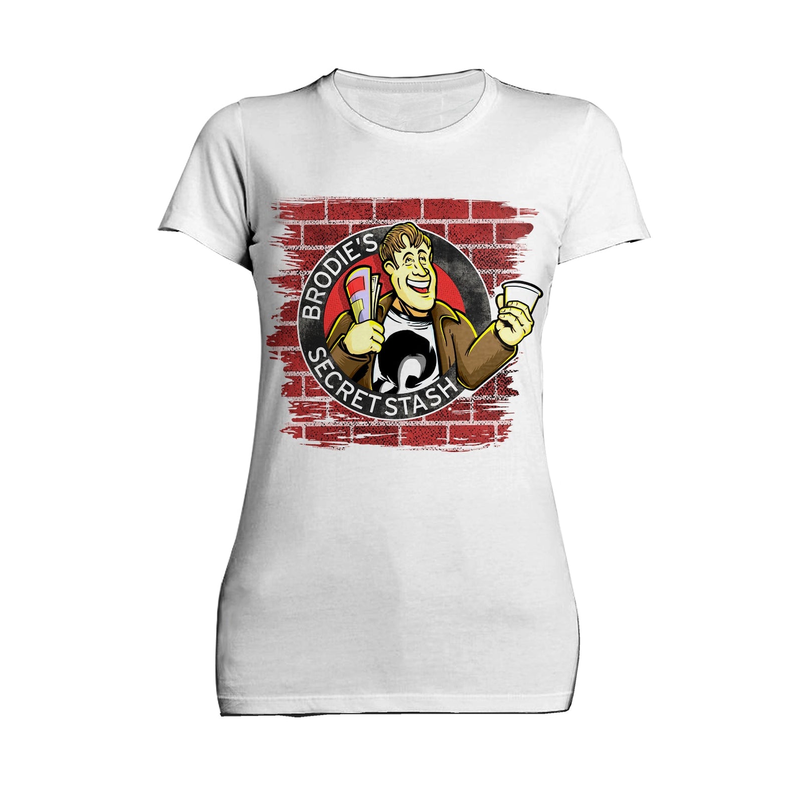 Kevin Smith Jay & Silent Bob Reboot Brodie's Secret Stash Store Logo Wall Official Women's T-Shirt