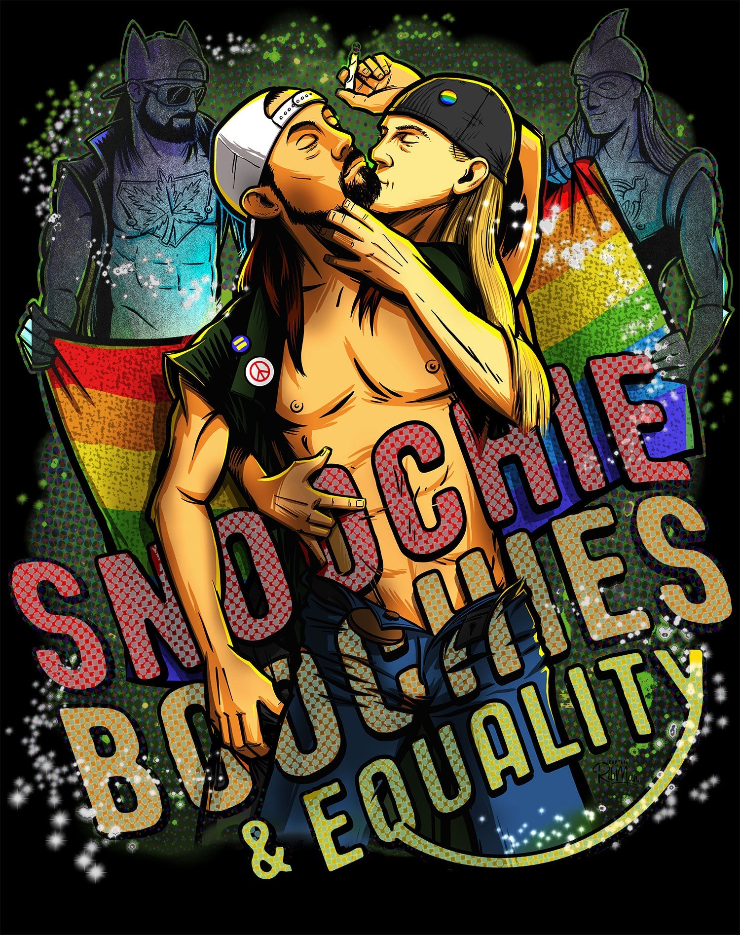 Kevin Smith Jay & Silent Bob Reboot LGBTQ Splash LDN Edition Official Women's T-Shirt