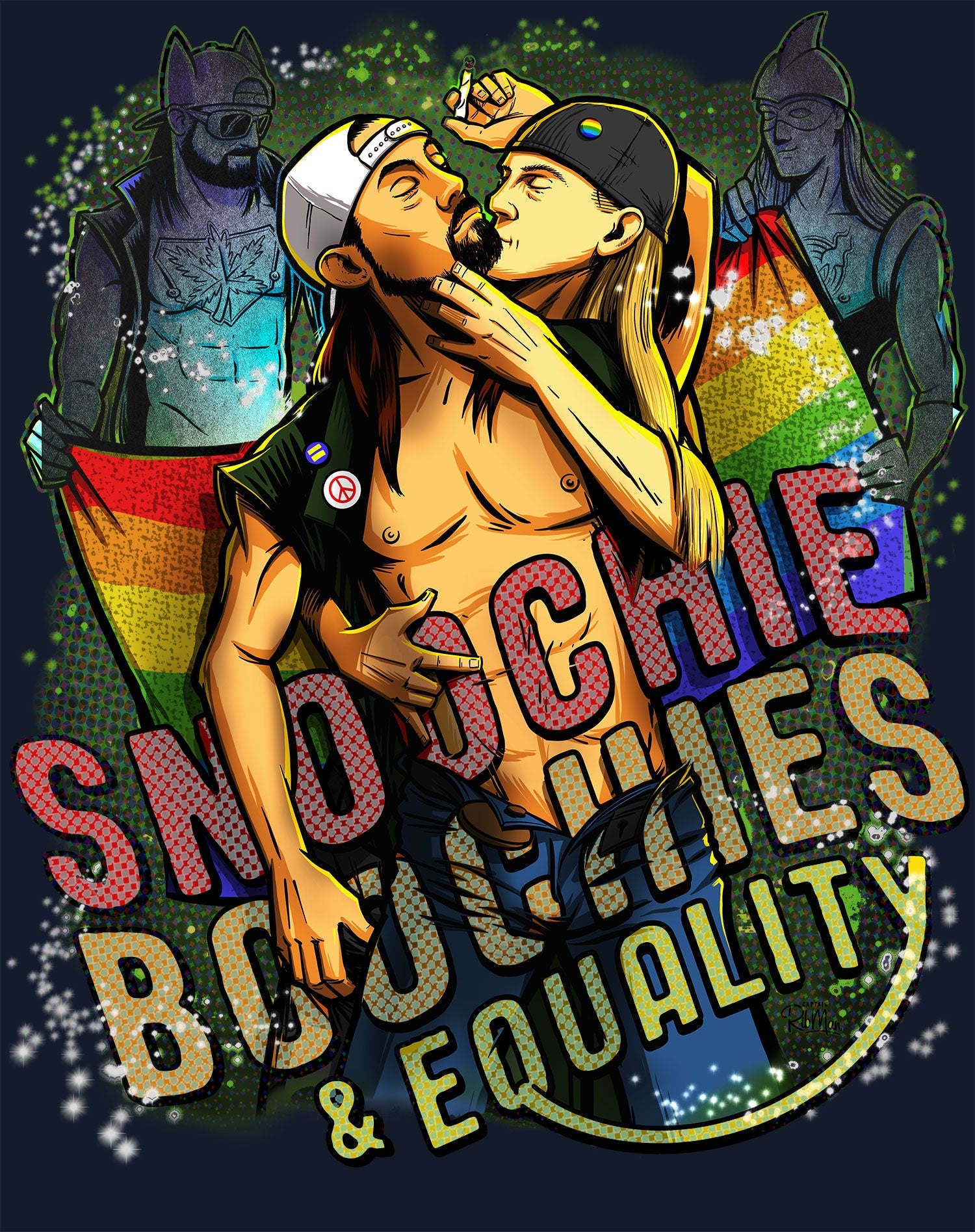 Kevin Smith Jay & Silent Bob Reboot LGBTQ Splash LDN Edition Official Men's T-Shirt